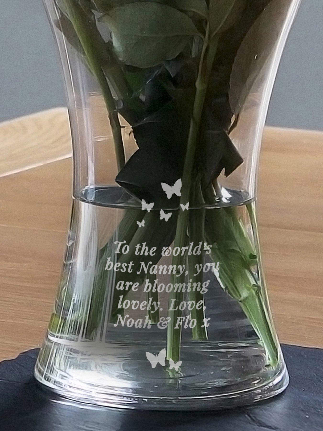 Image 2 of 3 of The Personalised Memento Company Personalised Butterfly Waisted Vase