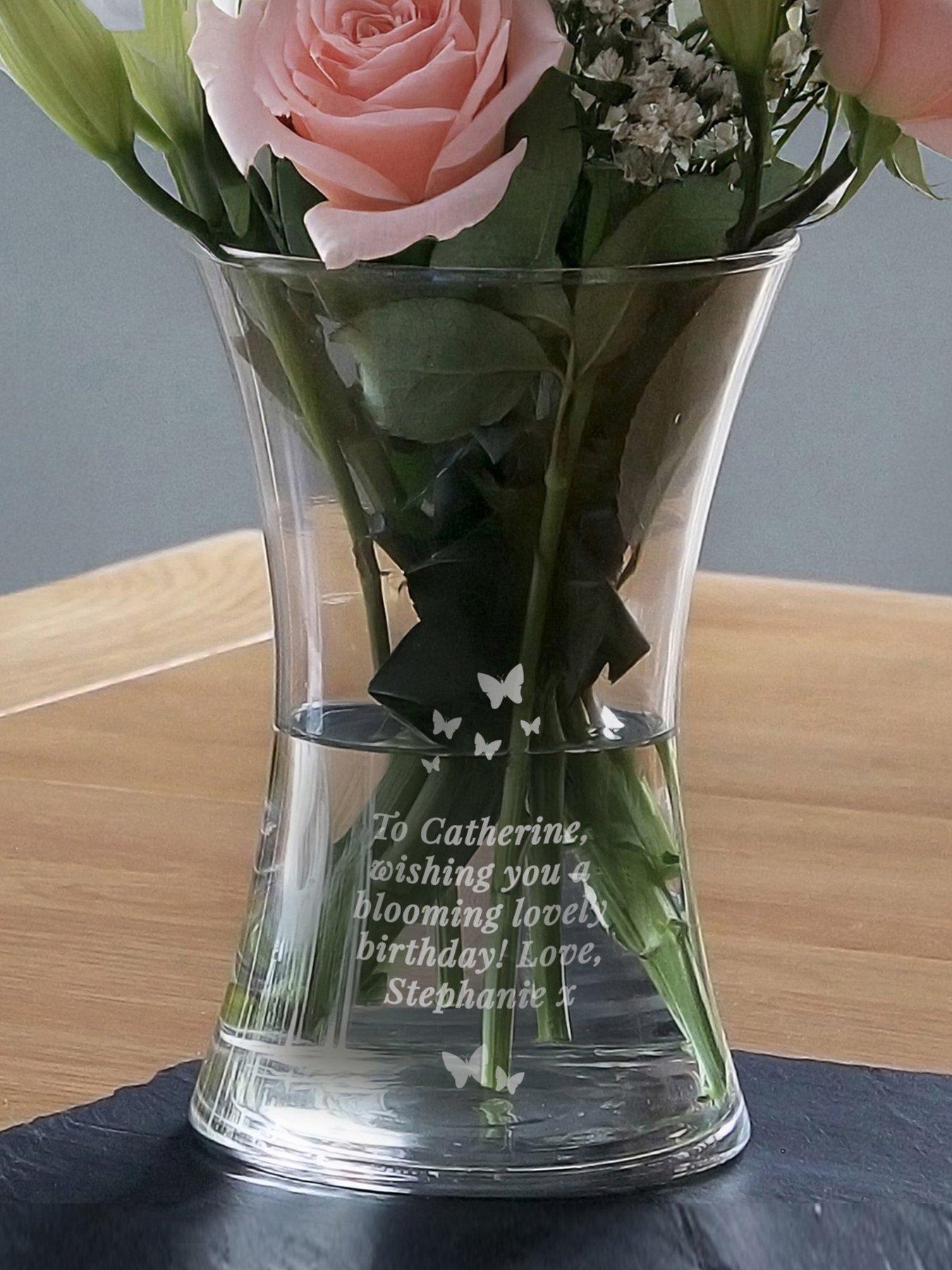 Image 3 of 3 of The Personalised Memento Company Personalised Butterfly Waisted Vase