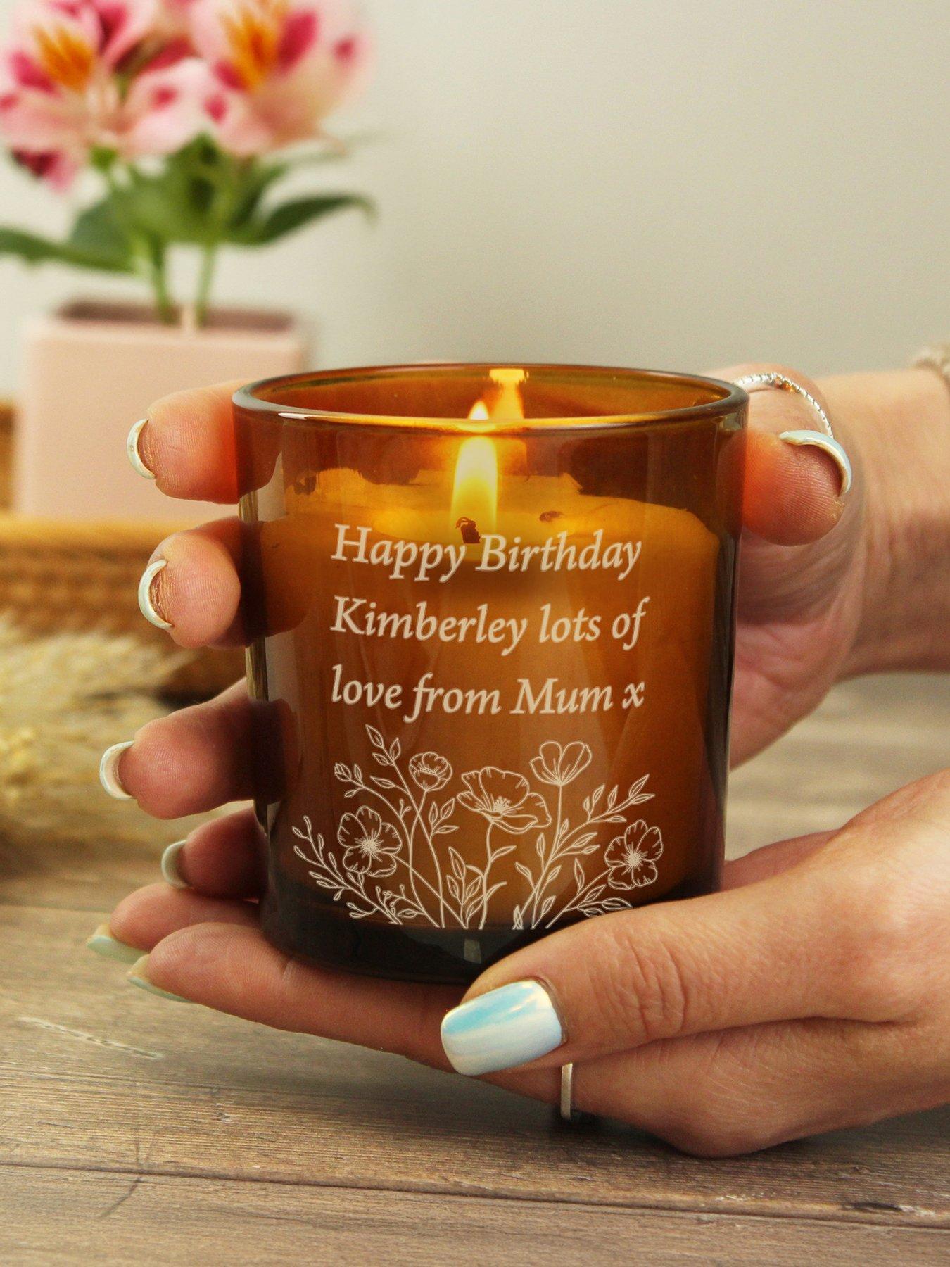 Image 2 of 3 of The Personalised Memento Company Personalised Amber Glass Candle Jar