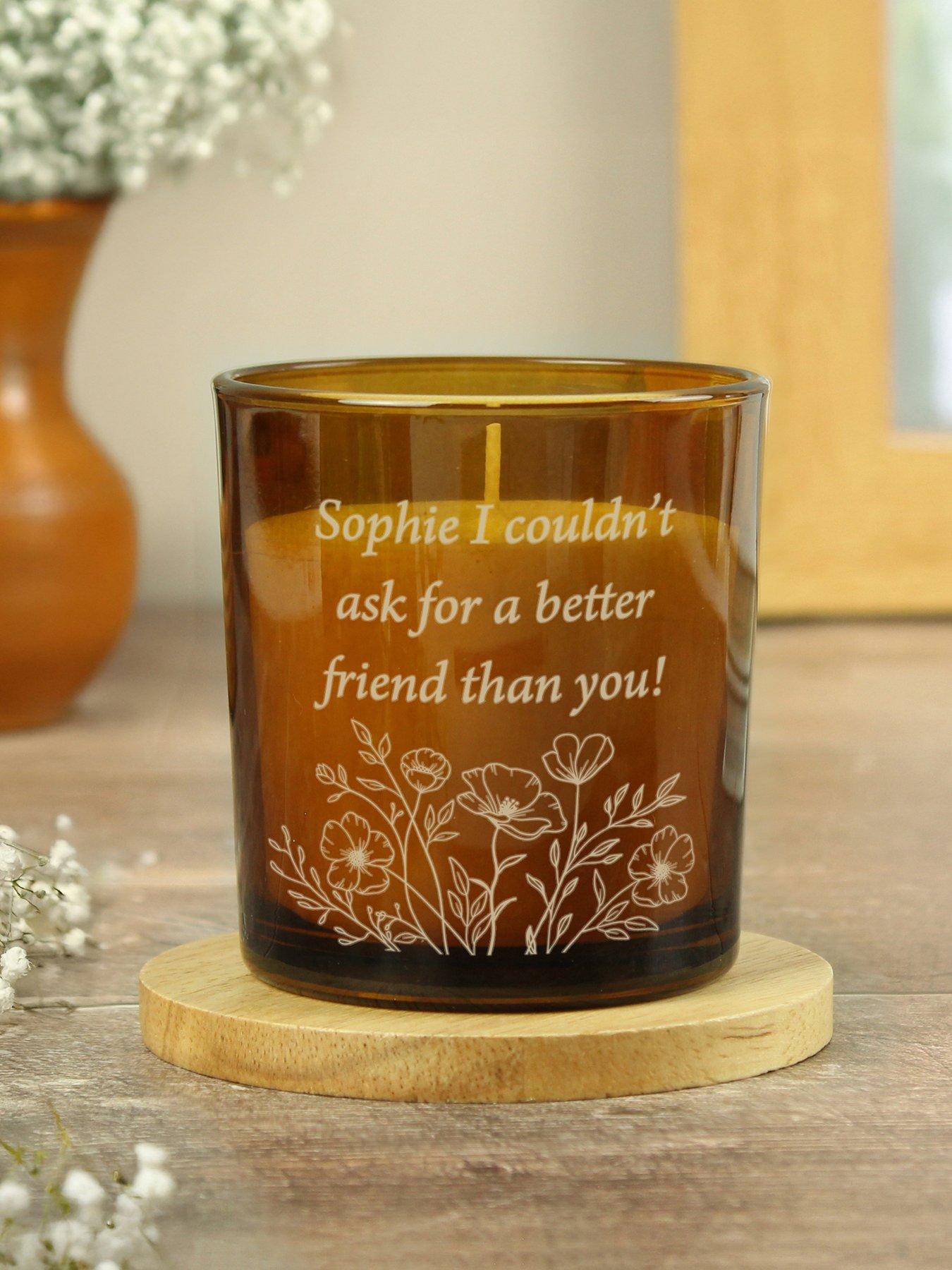 Image 3 of 3 of The Personalised Memento Company Personalised Amber Glass Candle Jar