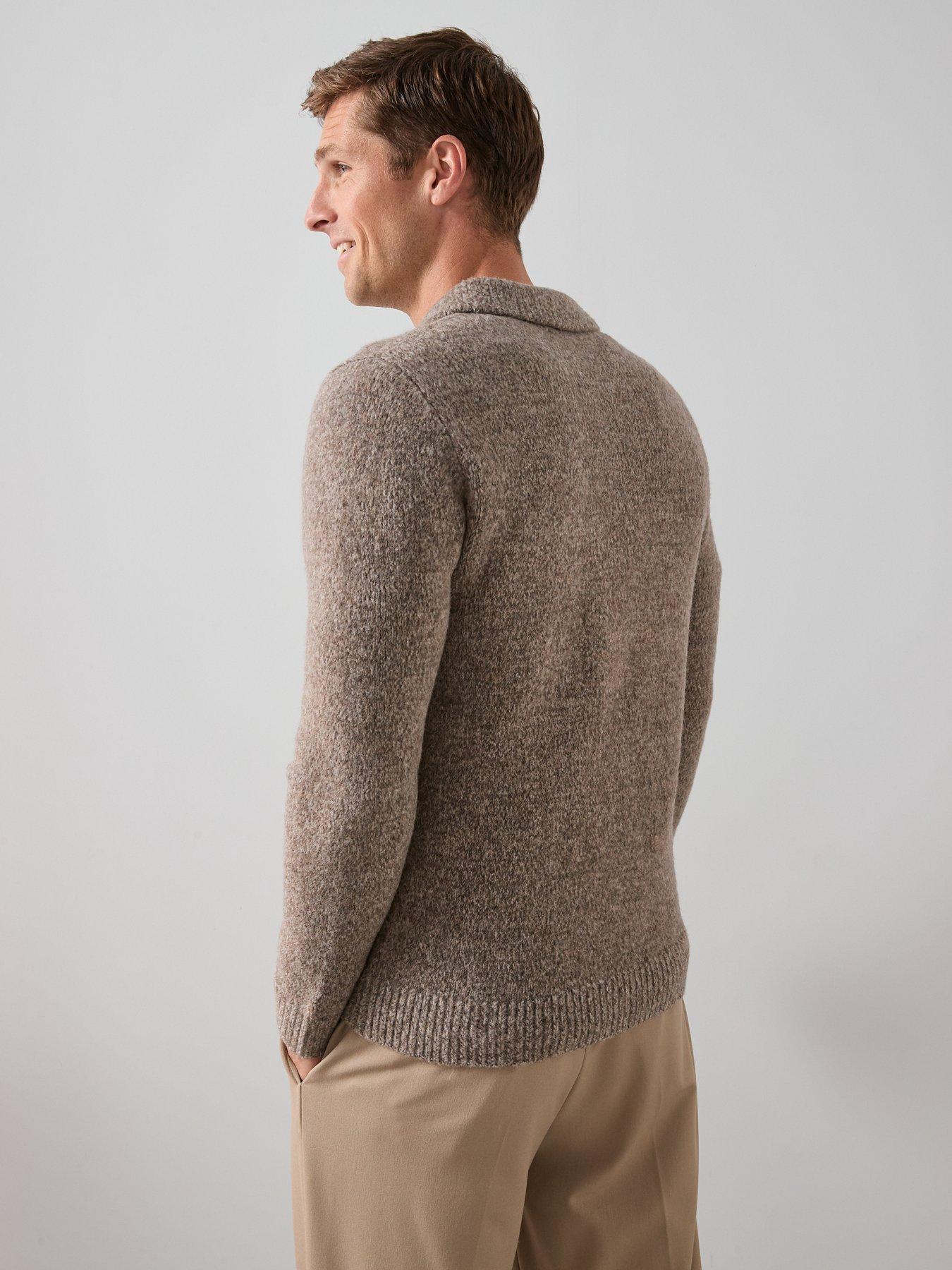 Image 2 of 6 of The Very Collection Pocket Front Quarter Zip Jumper - Beige