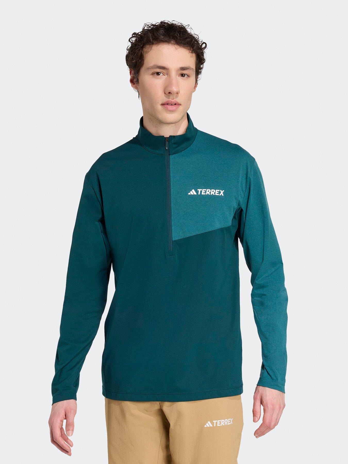 undefined Mens Outdoor Multi Climacool 1/2 Zip Long Sleeve Top - Green