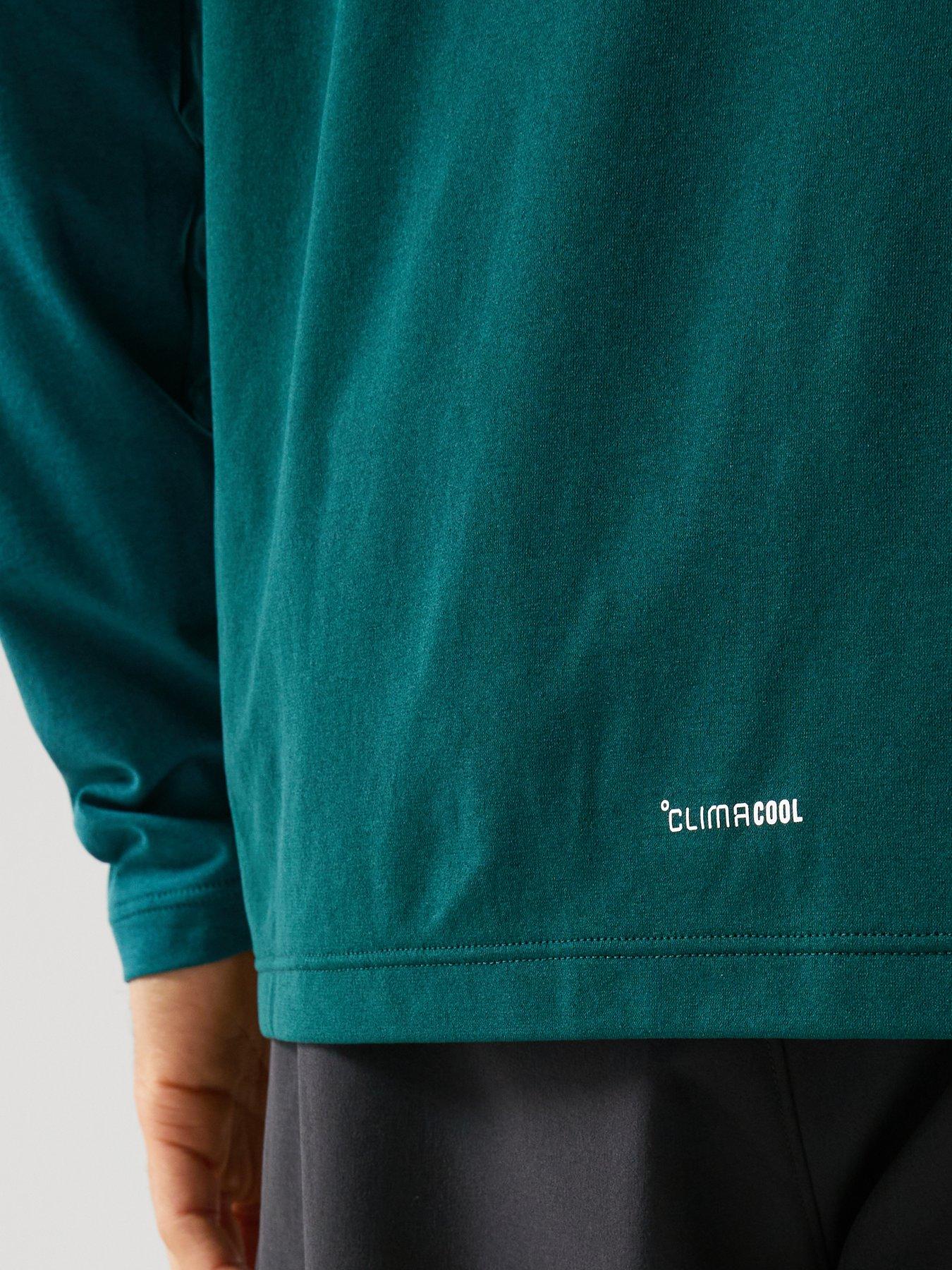 Image 4 of 5 of adidas Terrex Mens Outdoor Multi Climacool 1/2 Zip Long Sleeve Top - Green