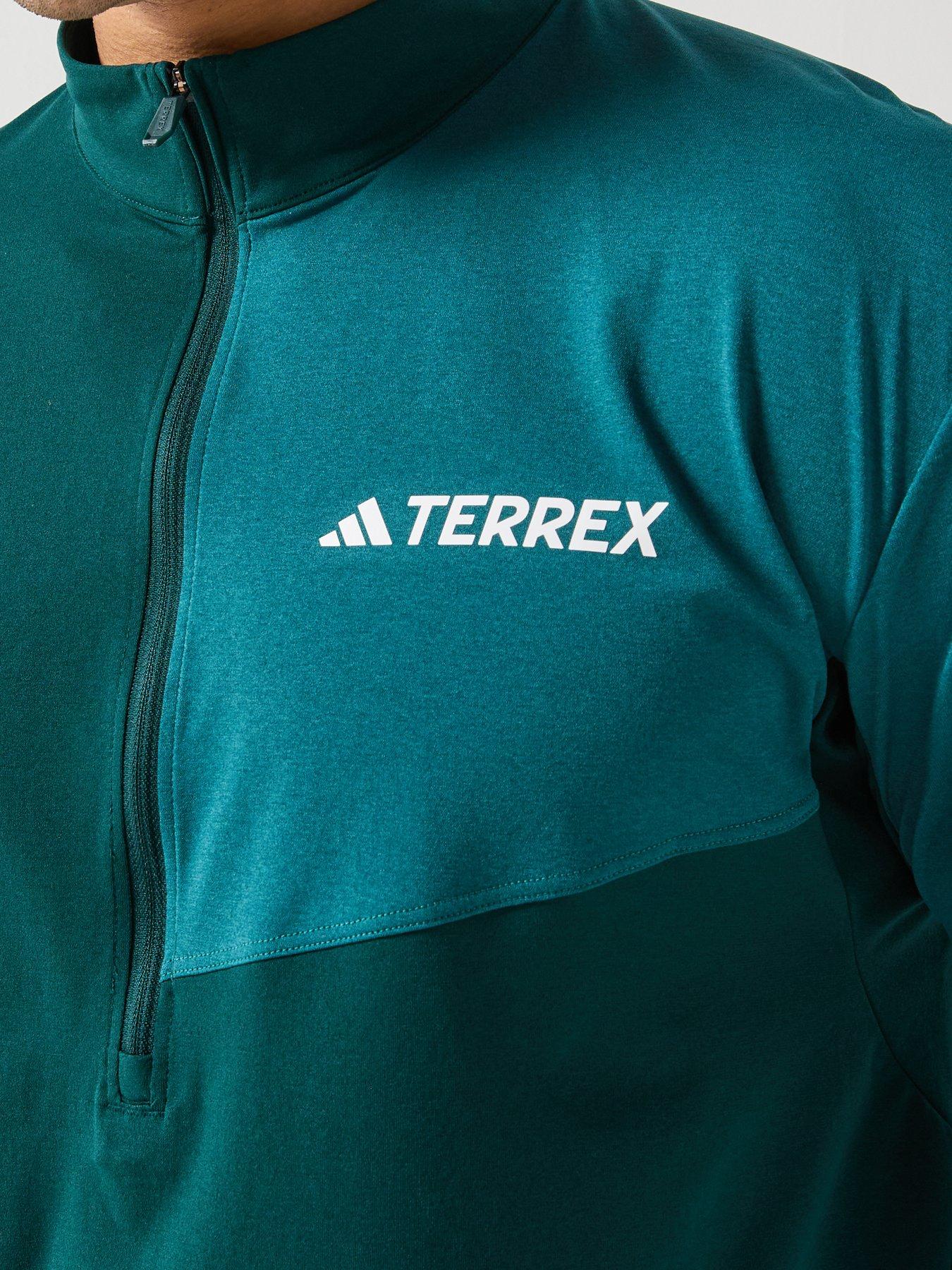 Image 5 of 5 of adidas Terrex Mens Outdoor Multi Climacool 1/2 Zip Long Sleeve Top - Green