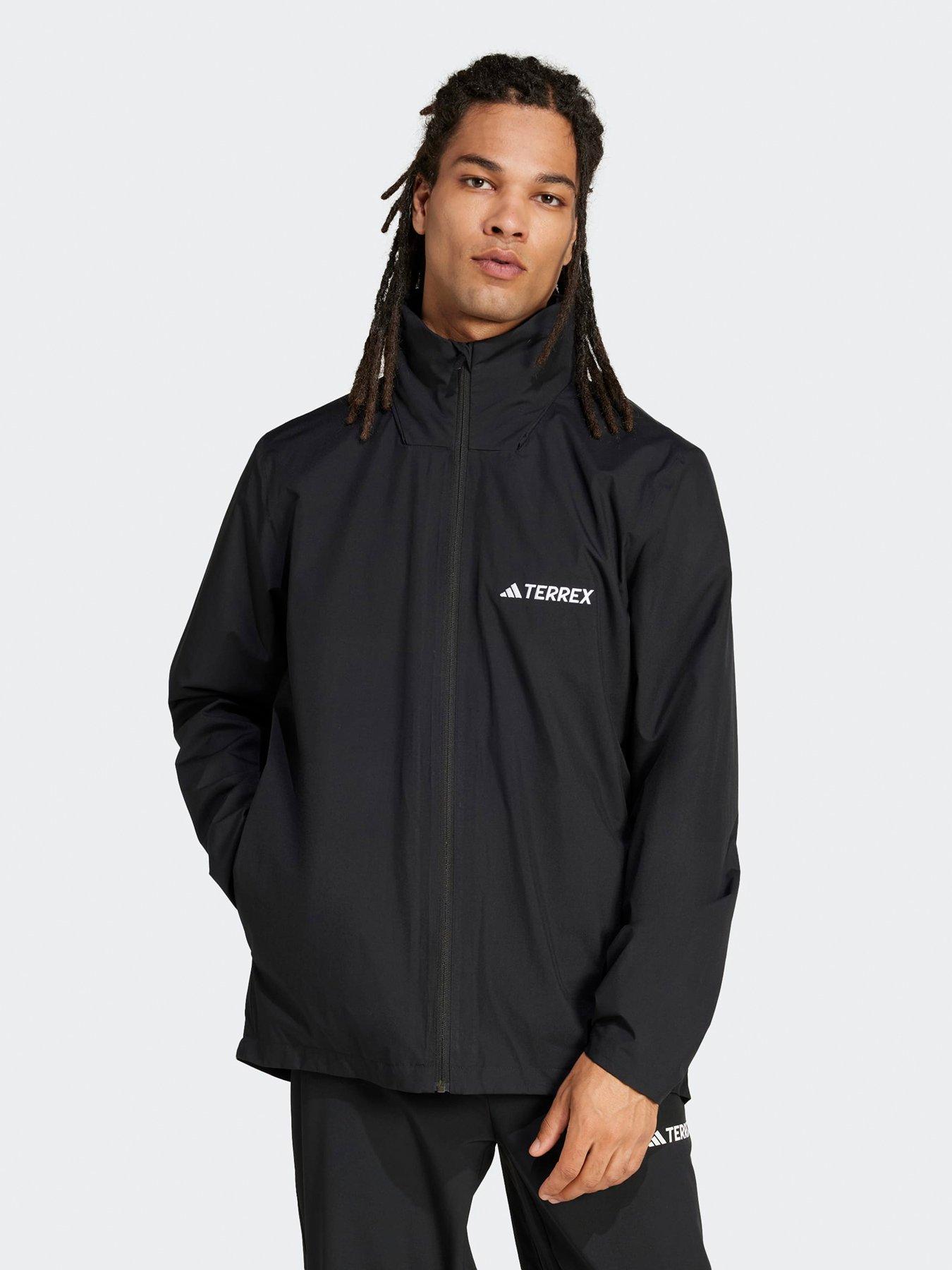 adidas Terrex Mens Outdoor Multi Essentials 2L Rain Jacket - Black