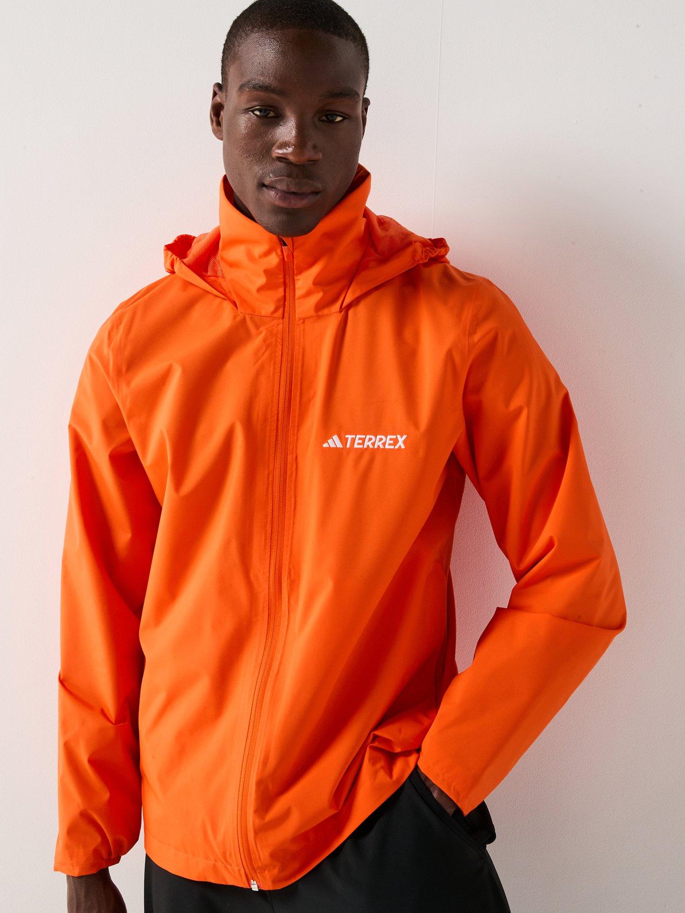 adidas Terrex Mens Outdoor Multi Essentials 2L Rain Jacket - Orange