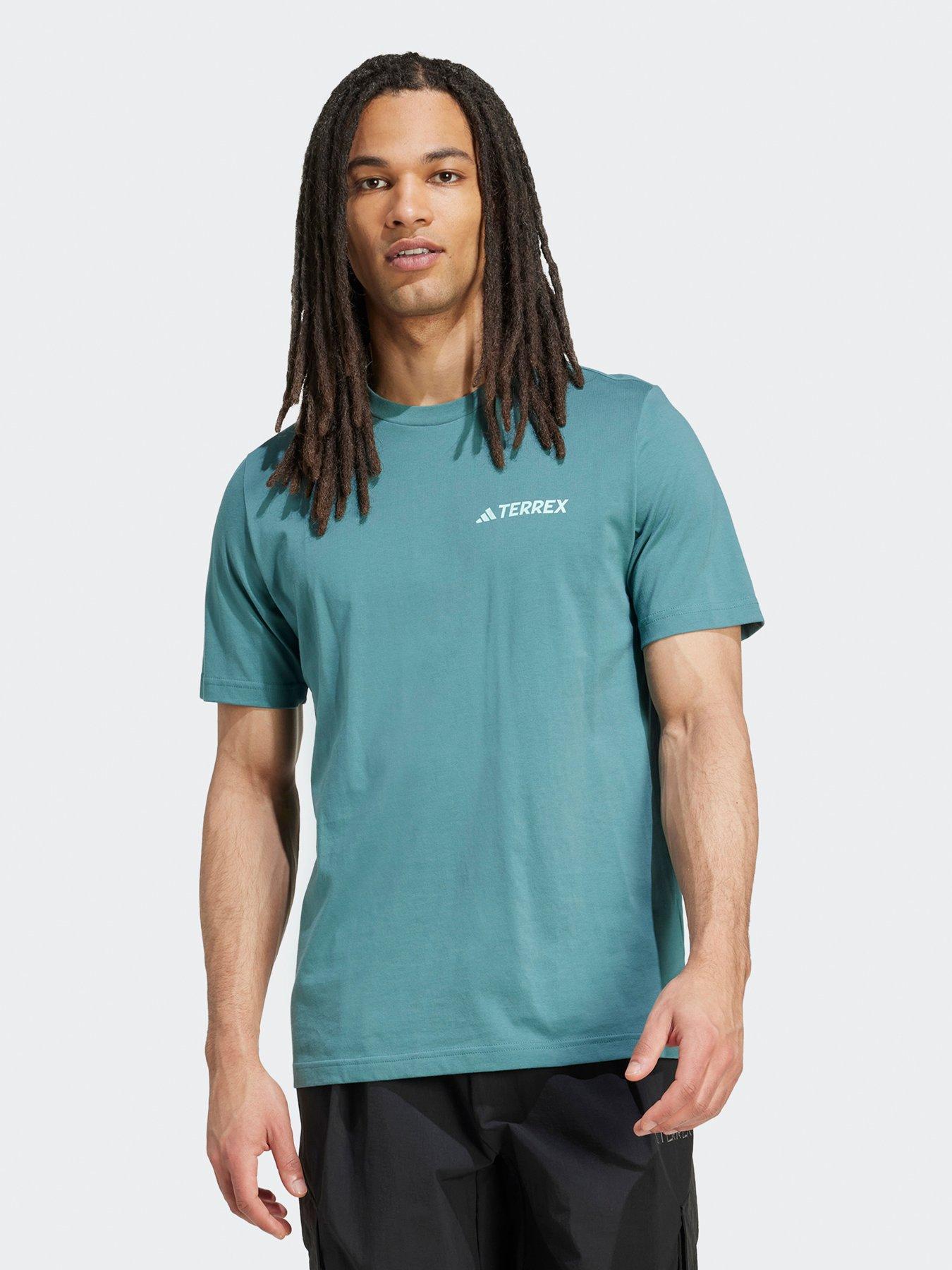 undefined Mens Outdoor Graphic T-Shirt - Preloved Teal