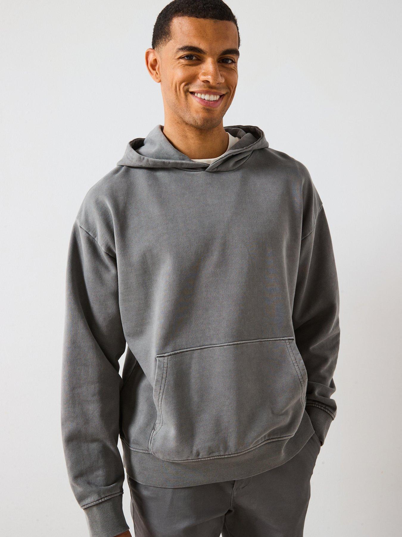 Very Man Oversized Washed Hoodie - Grey