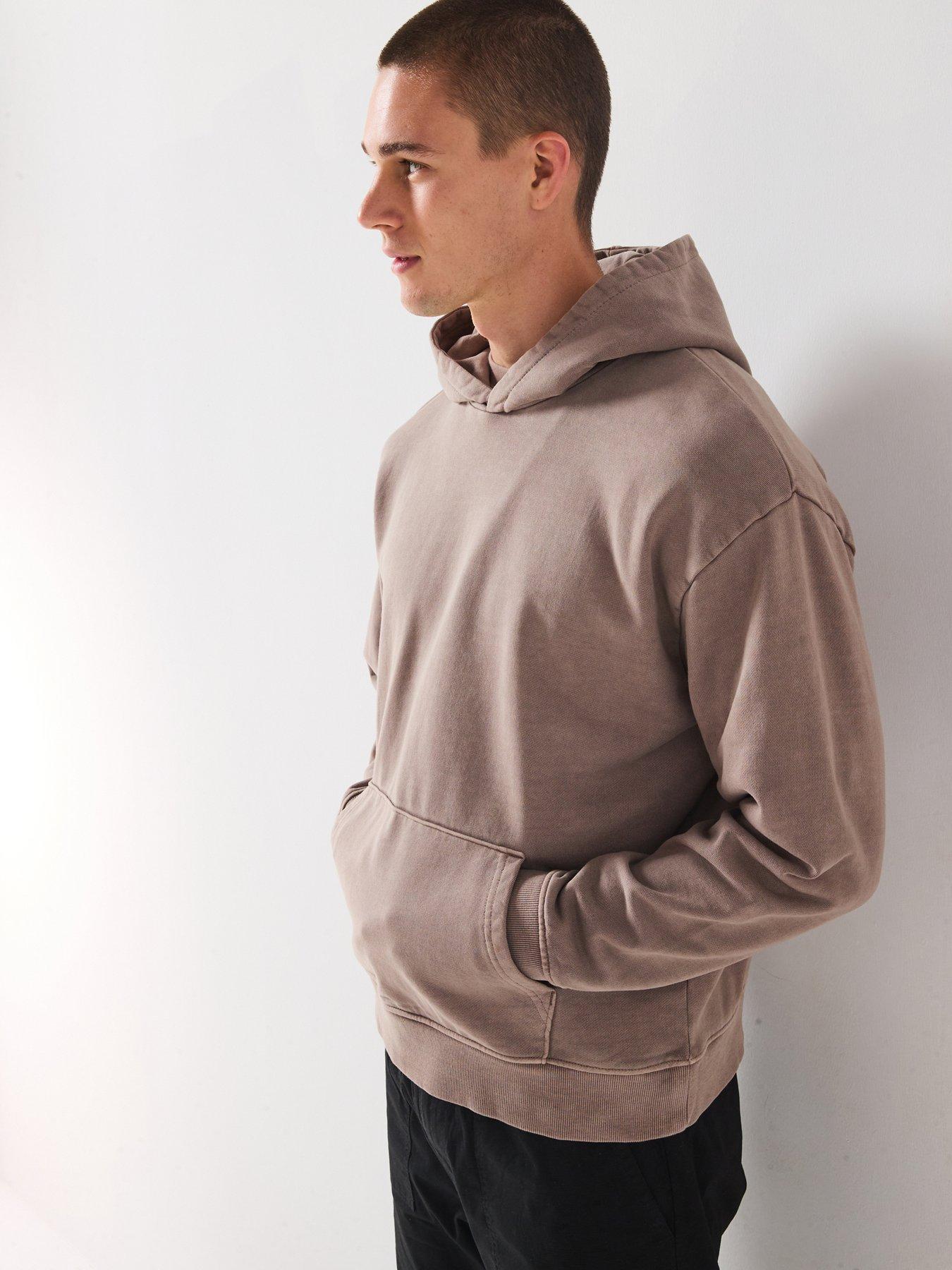 Very Man Drop Shoulder Oversized Hoody - Beige