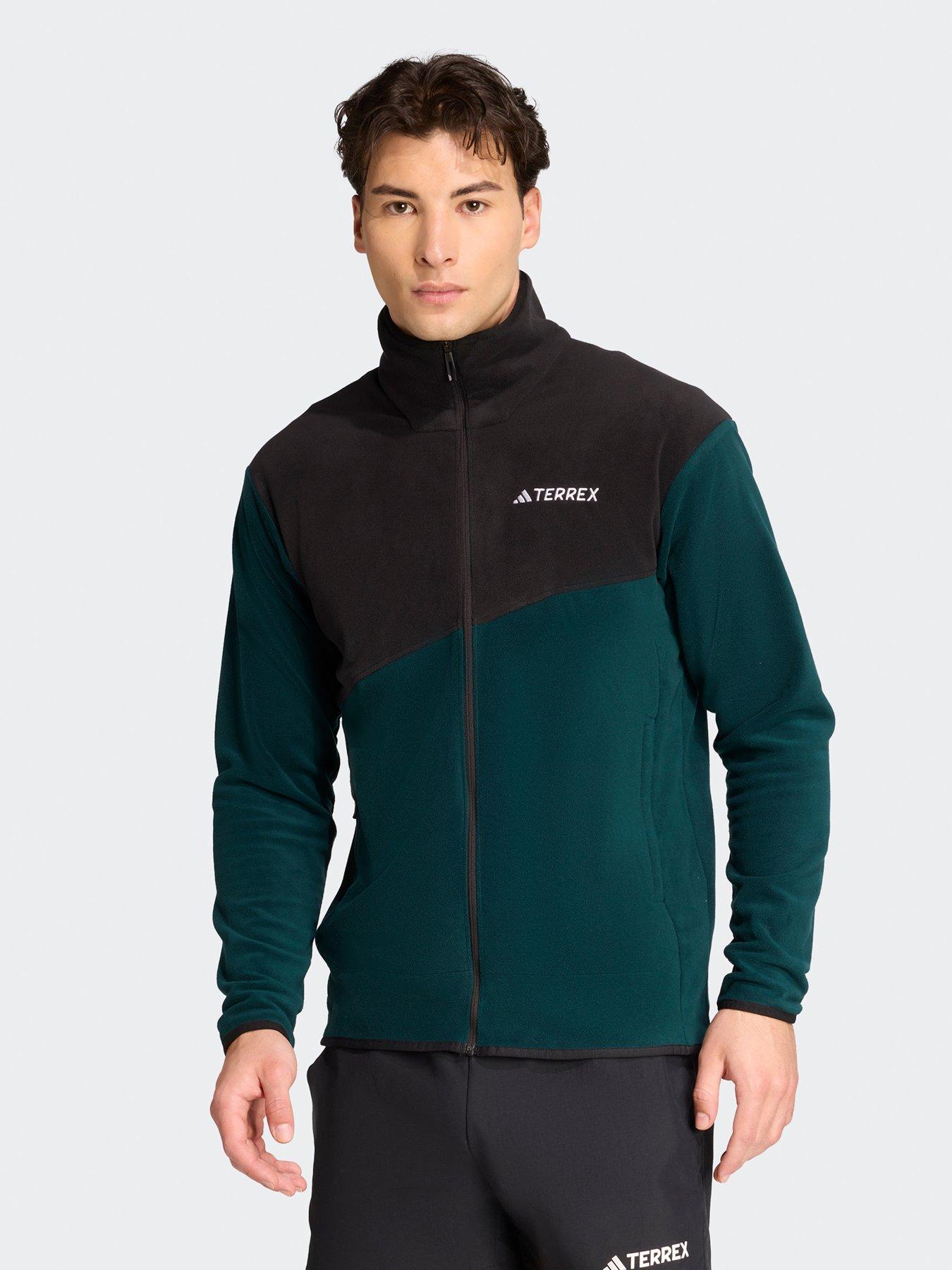 Image 1 of 5 of adidas Terrex Mens Outdoor Multi Full-Zip Fleece Jacket - Green