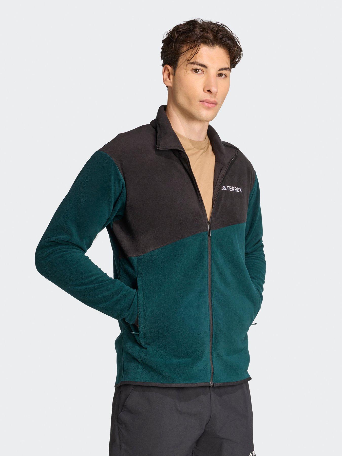Image 3 of 5 of adidas Terrex Mens Outdoor Multi Full-Zip Fleece Jacket - Green