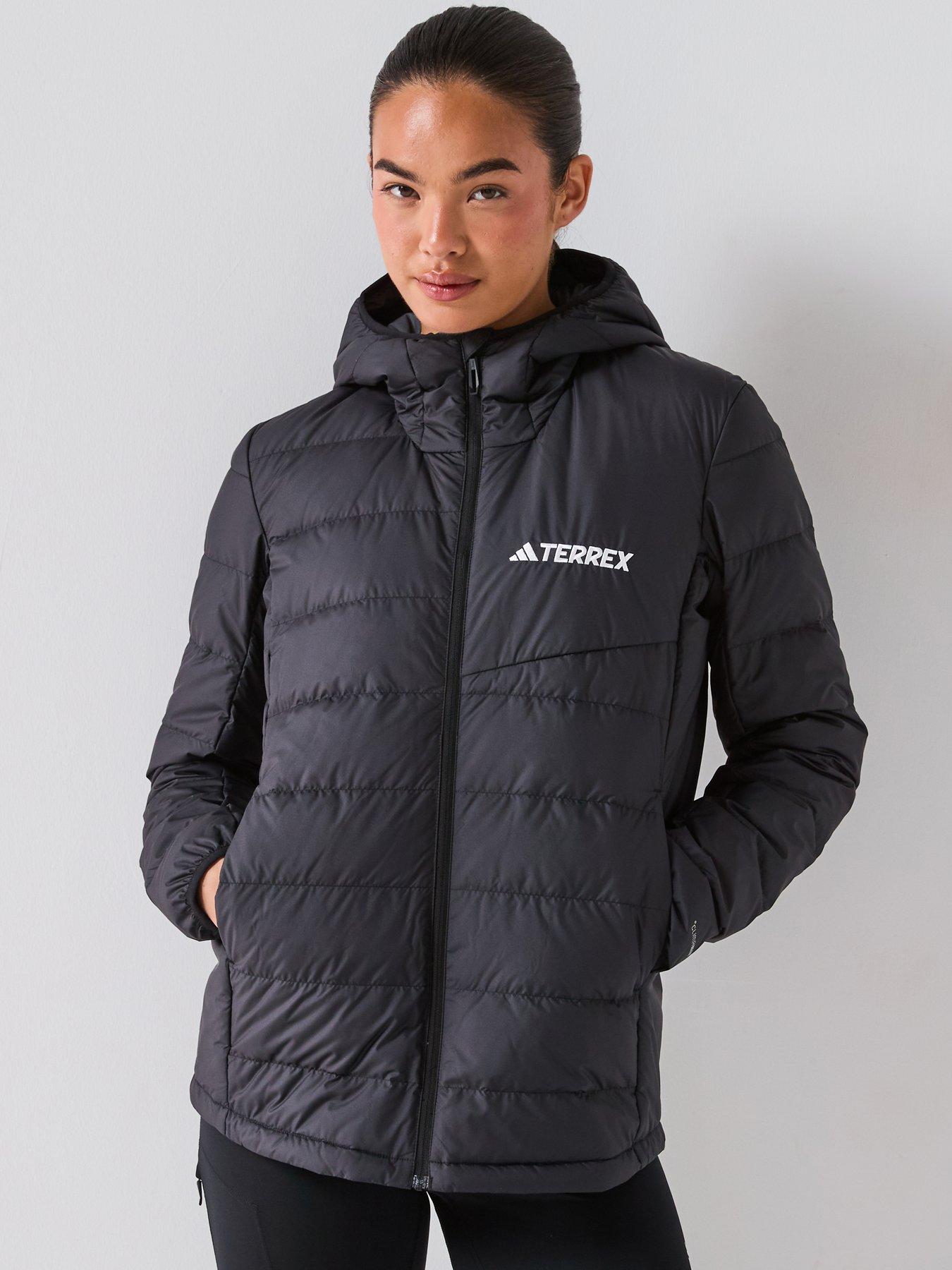 adidas Terrex Womens Mt Down Hooded Jacket - Black