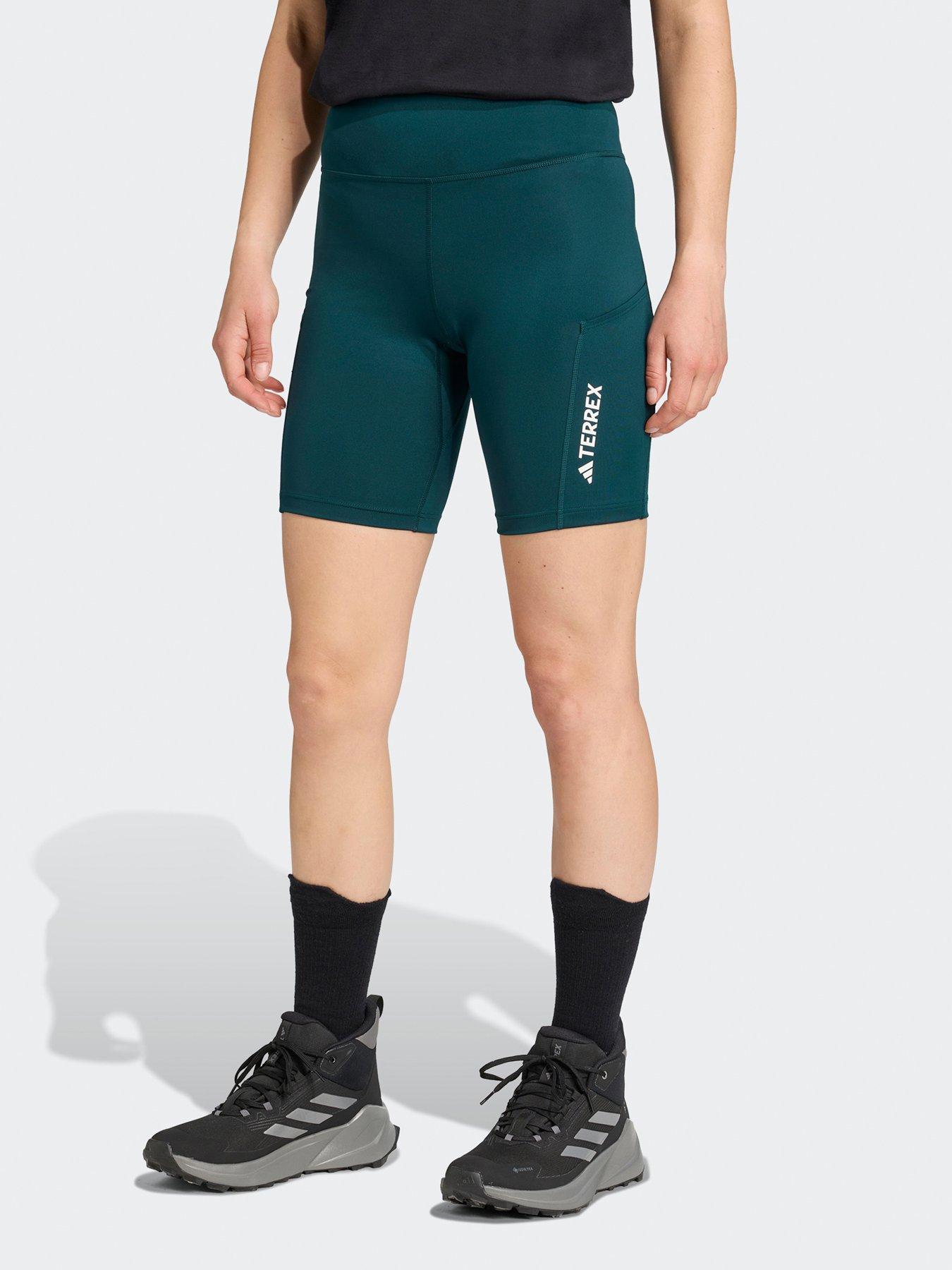 adidas Terrex Womens Outdoor Multi 8-Inch Tight Shorts - Green