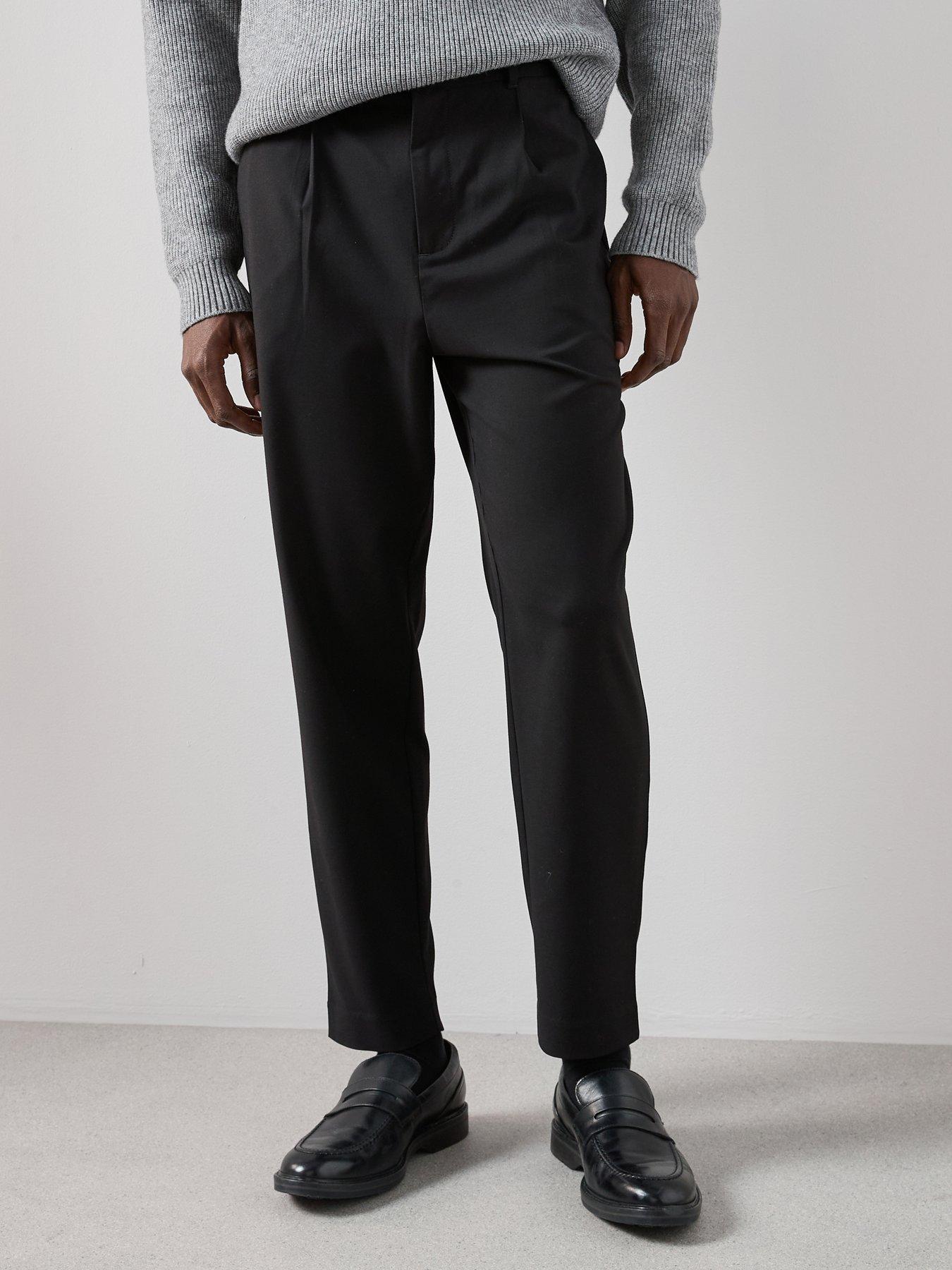 The Very Collection Smart Pleated Trousers - Black