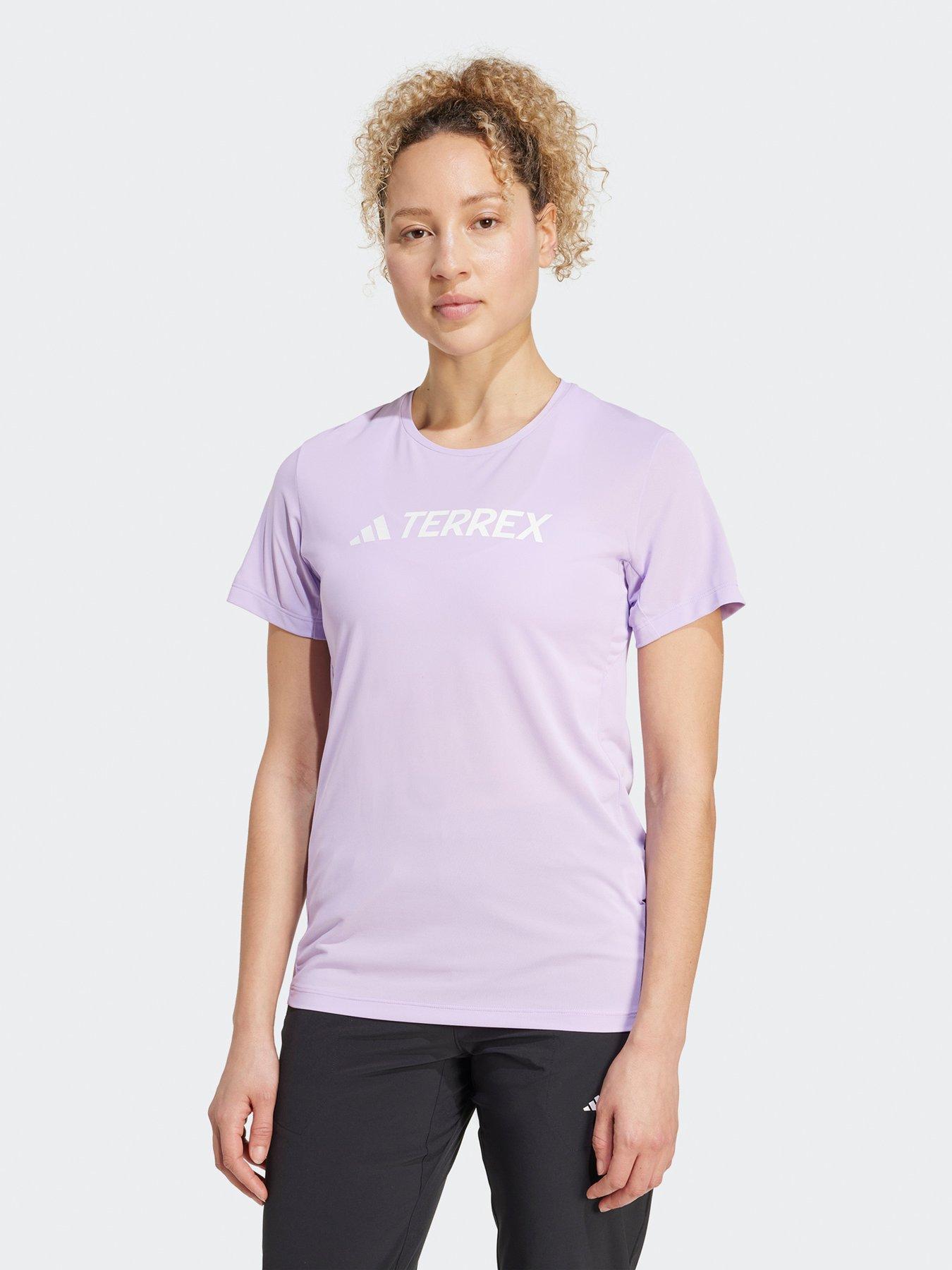 adidas Terrex Womens Multi Climacool Logo Tech T- Shirt, Powder Plum, Size Xs, Women