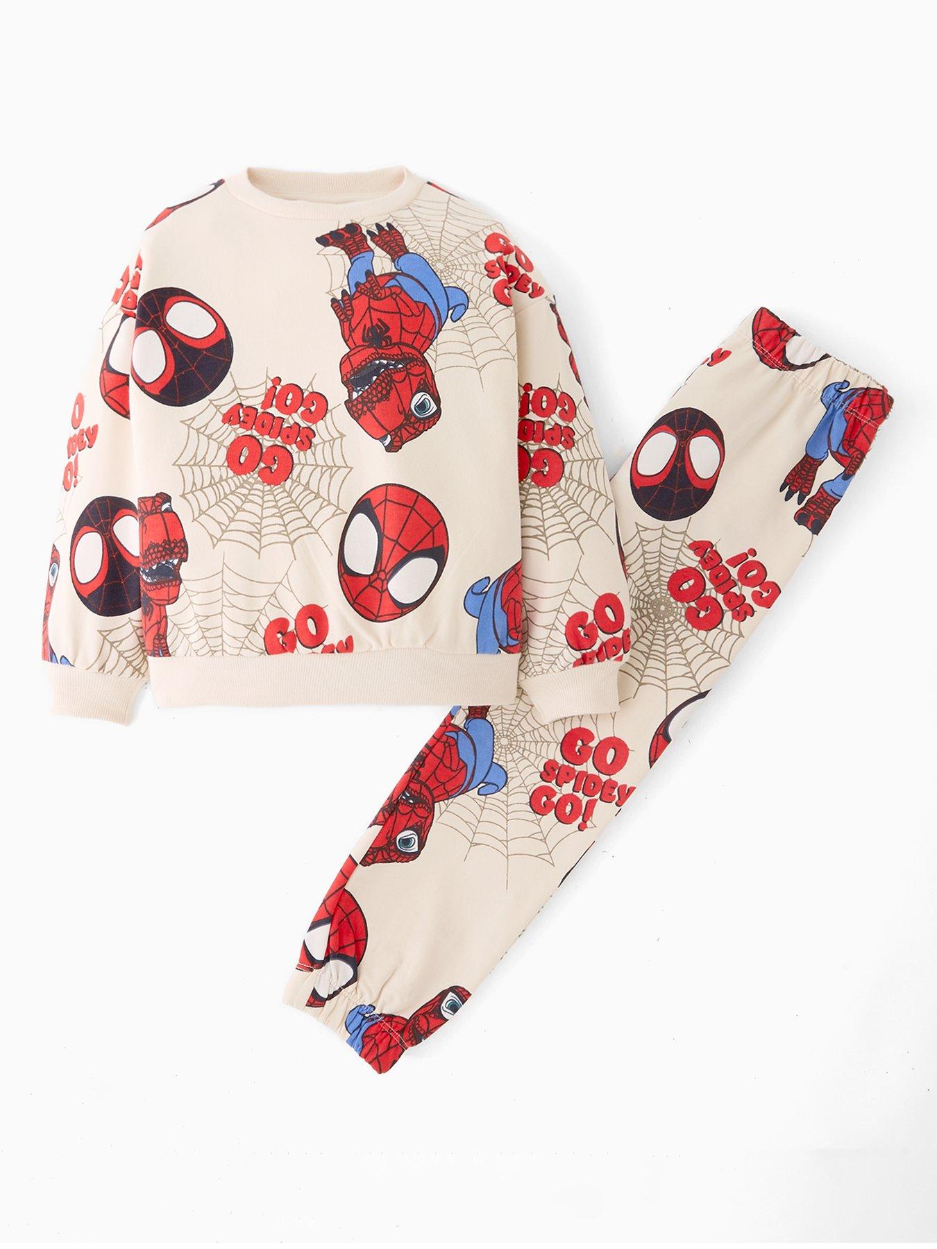 Spiderman Spidey All Over Print Jogger Set - Cream