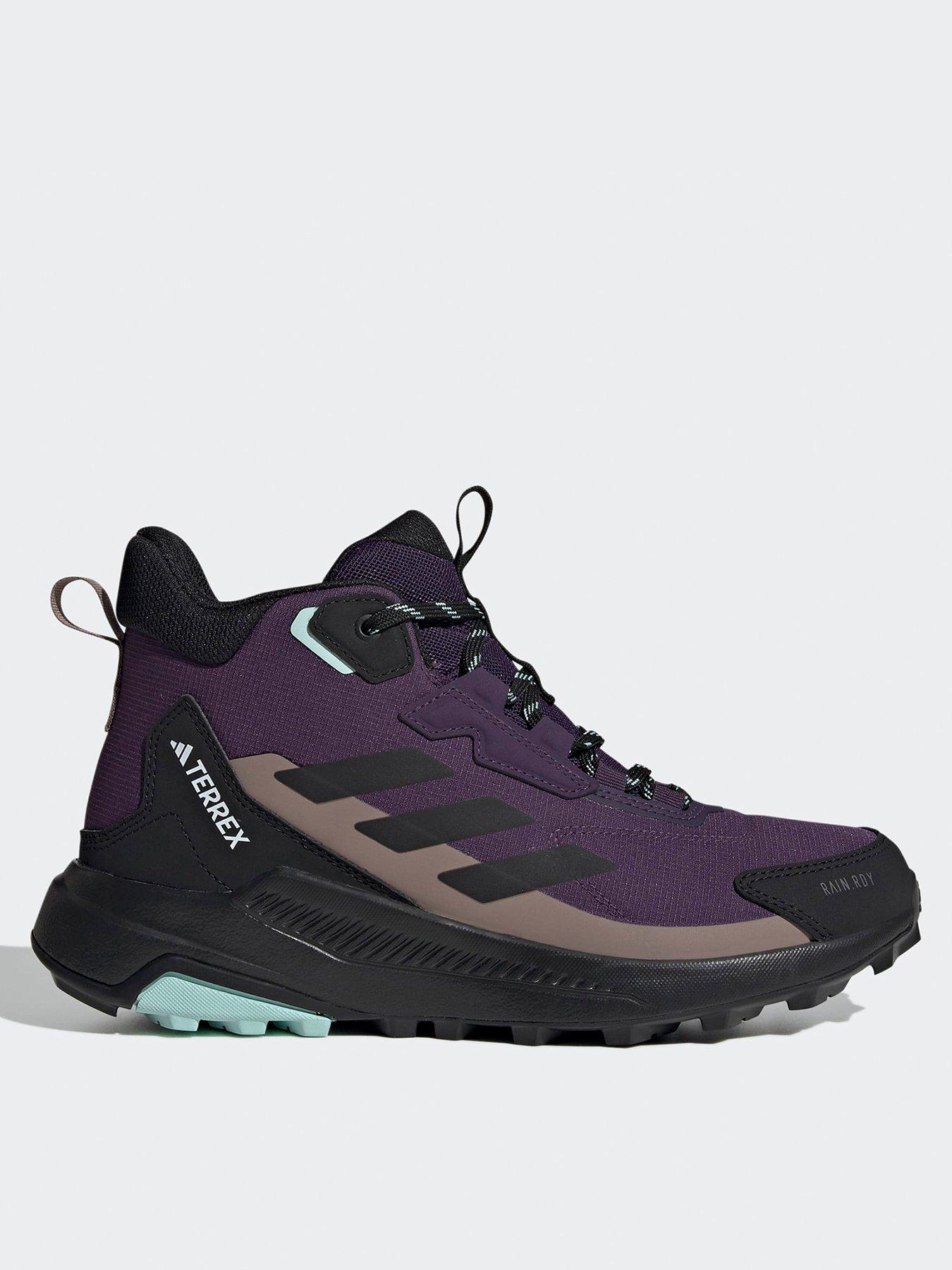 adidas Terrex Womens Anylander Mid Rain Ready Hiking Shoes - Purple