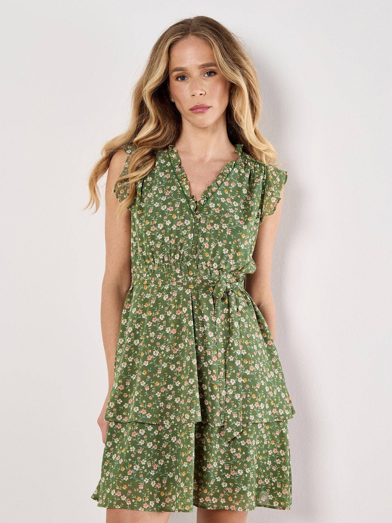 undefined Tiny Vine Flower Layered Dress