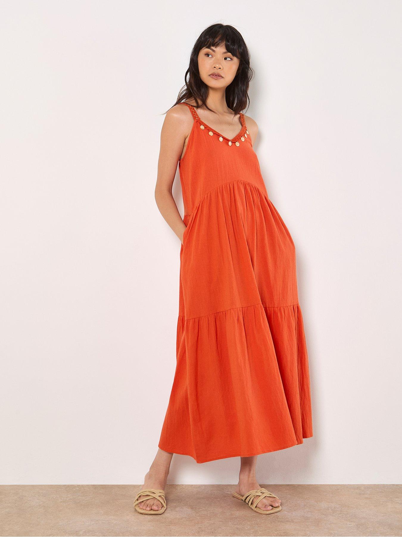 orange midaxi dress The Cora Midaxi Dress in Orange  Solace London