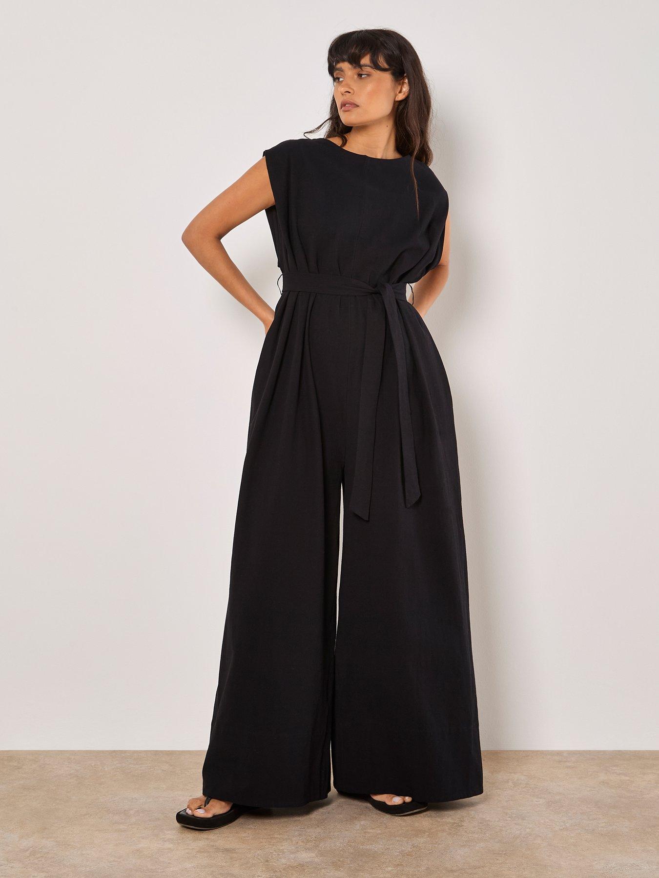 Image 1 of 5 of Apricot Wide Leg Self Tie Jumpsuit