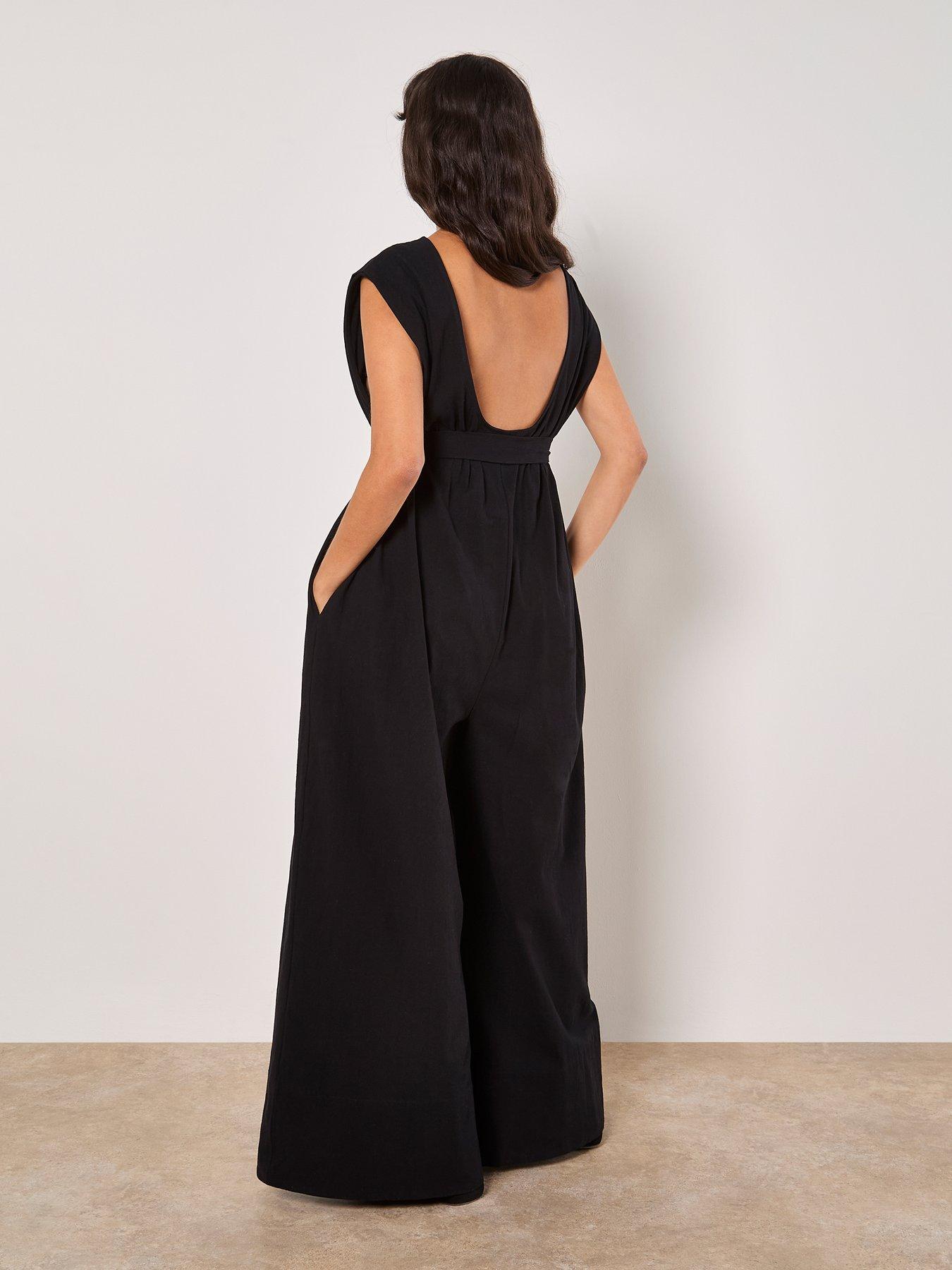 Image 2 of 5 of Apricot Wide Leg Self Tie Jumpsuit