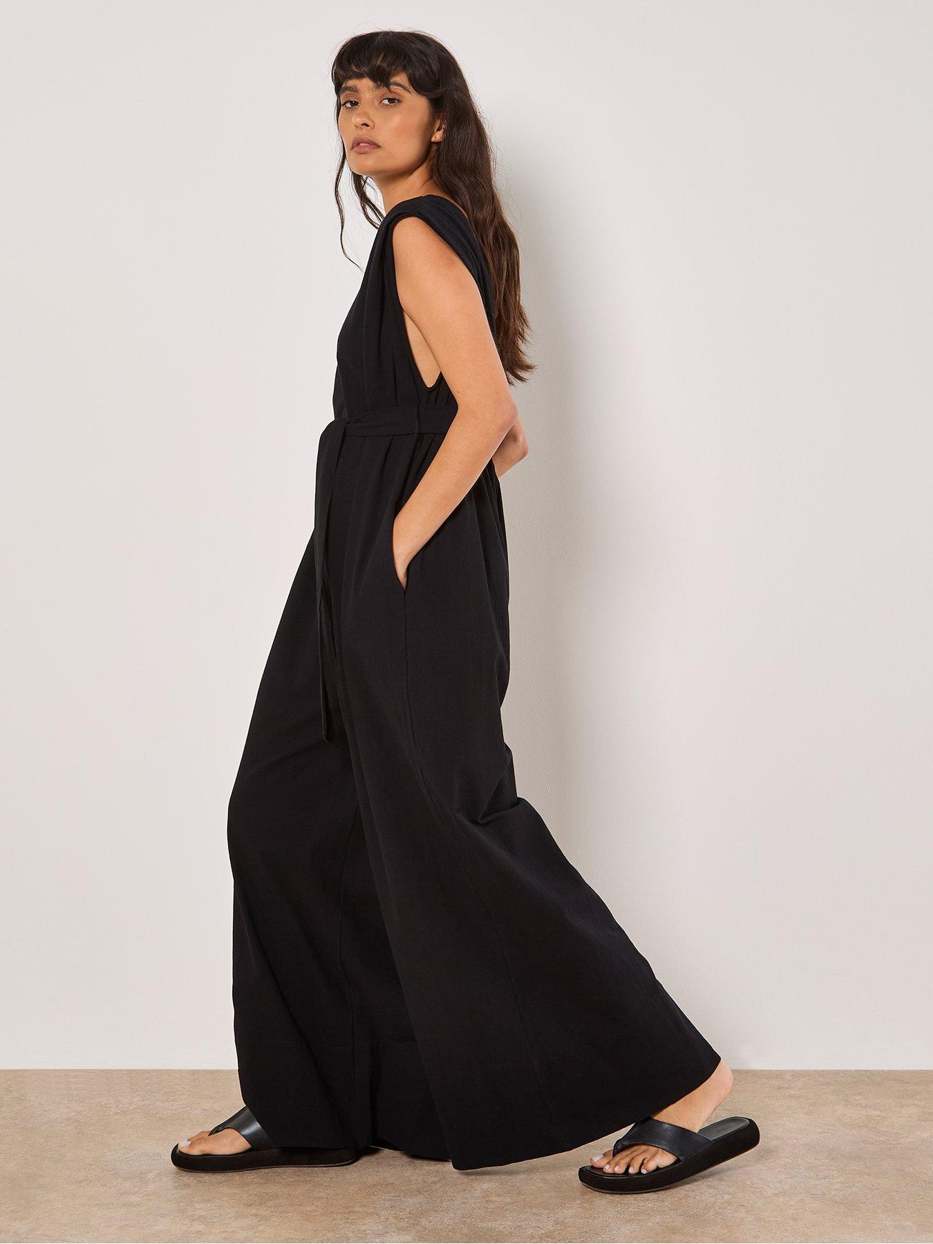 Image 3 of 5 of Apricot Wide Leg Self Tie Jumpsuit