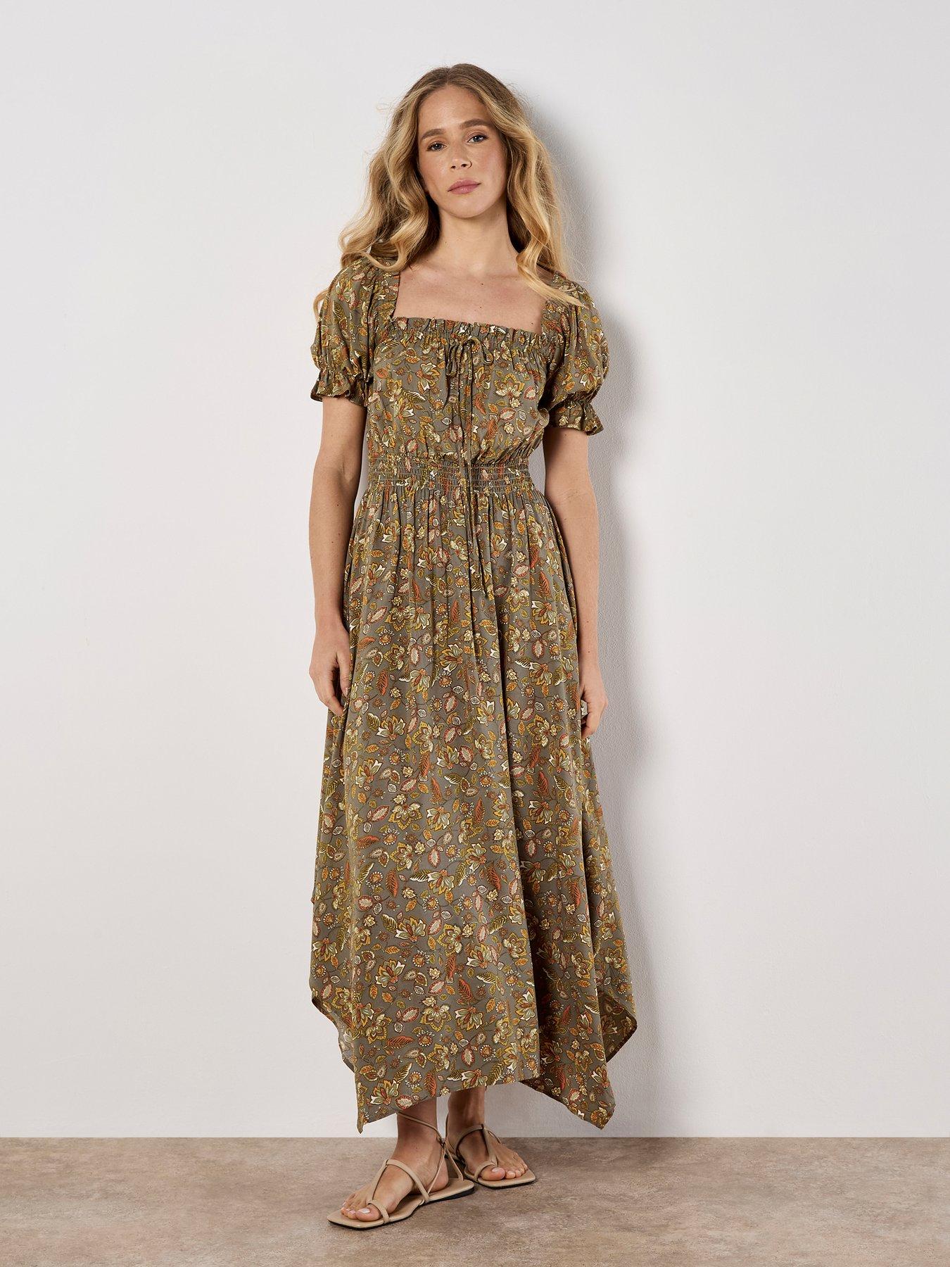 undefined Delicate Sarasa Milkmaid Midi Dr