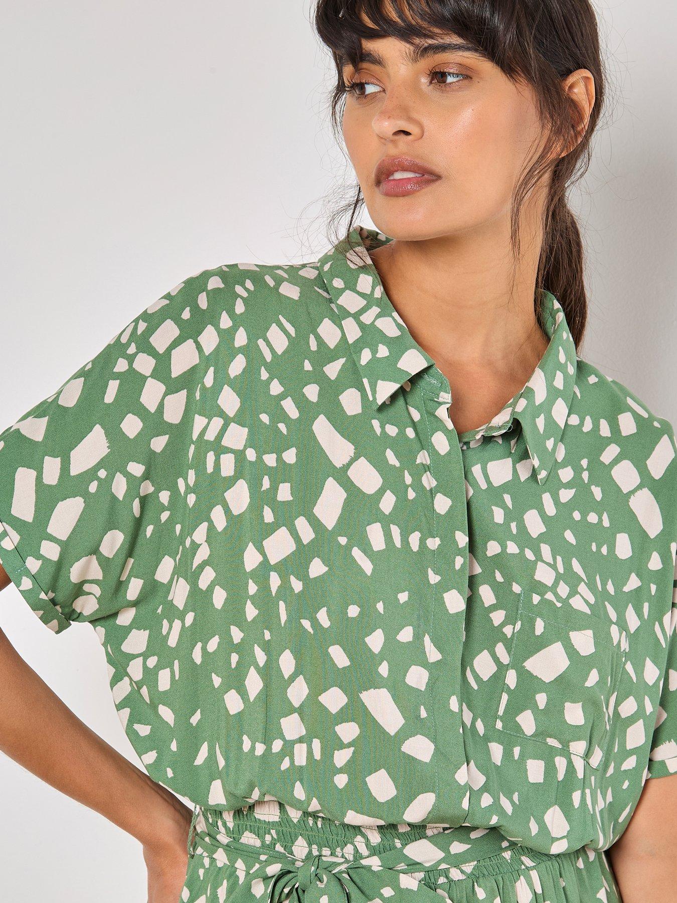 Image 4 of 4 of Apricot Scattered Squares Midi Dress