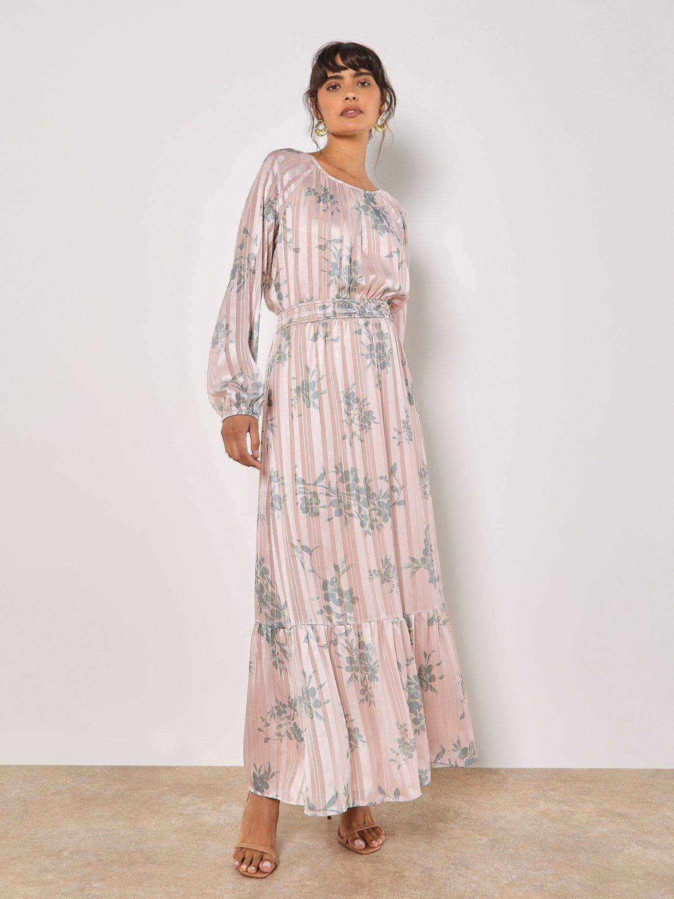 sachin and babi light blue dress Brown Polka Dot Satin Lace Trim Midi Dress main image 1