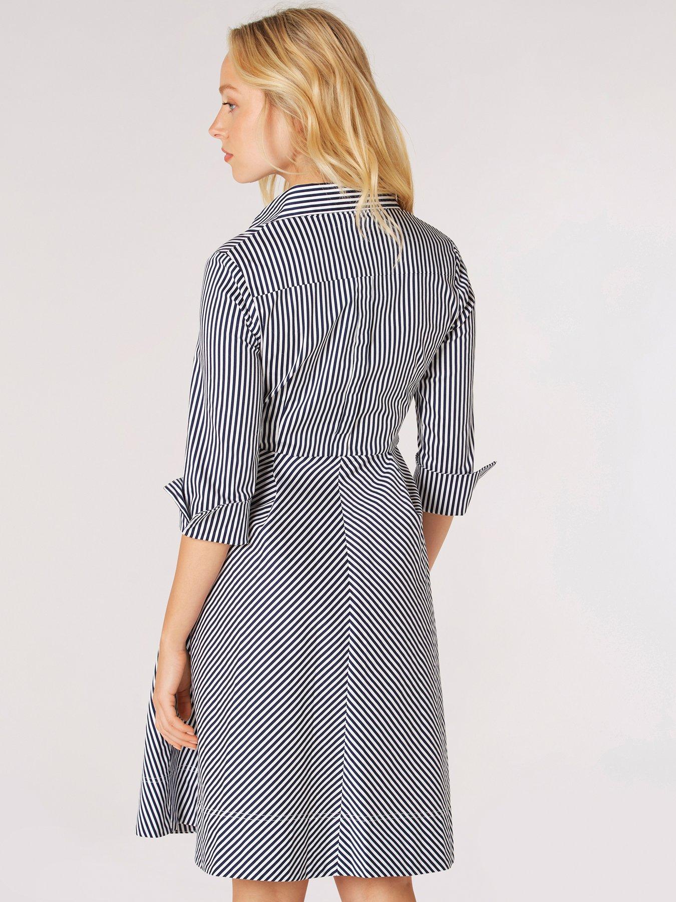 Oversized Split Back Button Down - Provence Peri Stripe