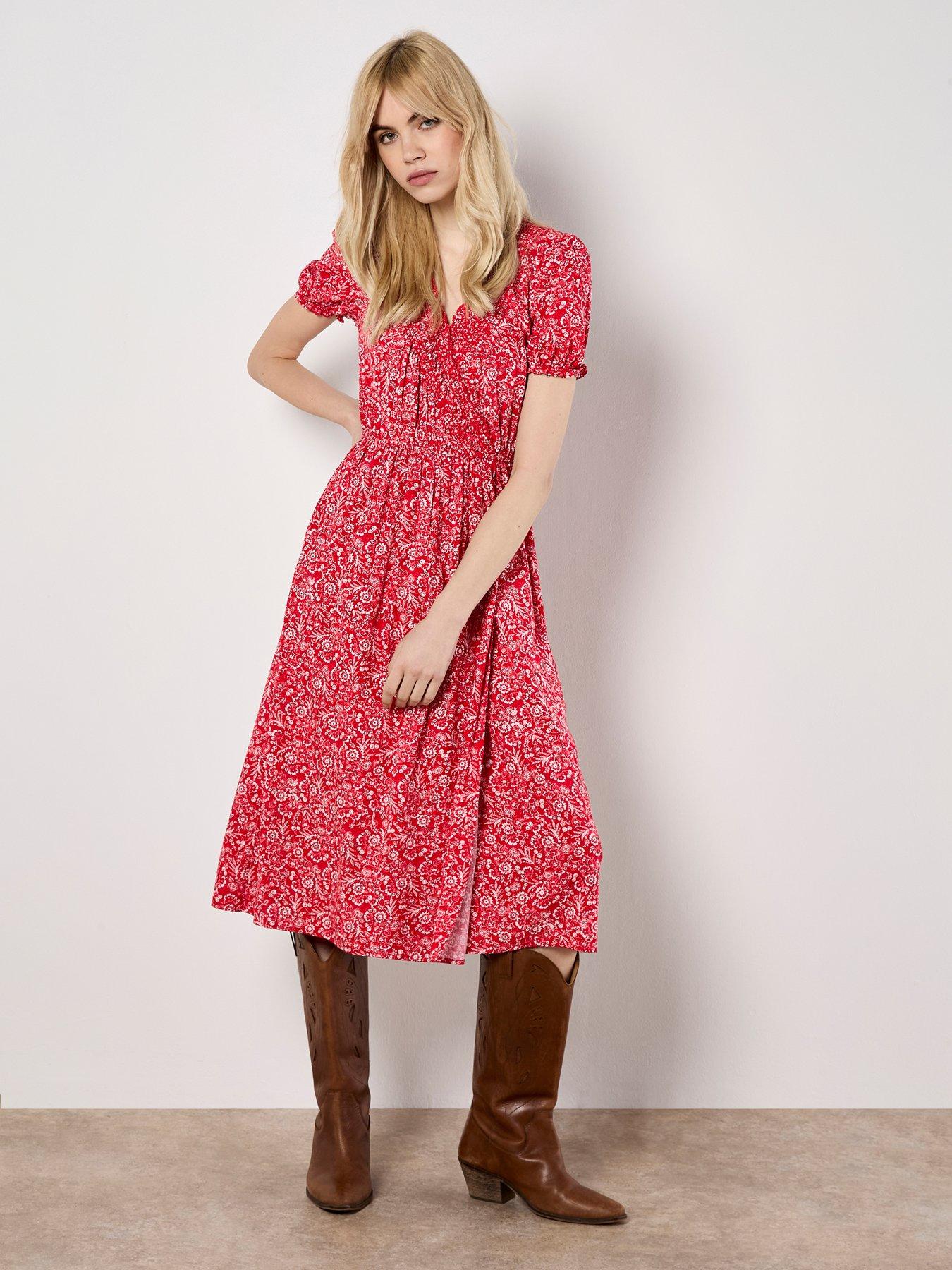 undefined Mono Fruit + Floral Vine Midi Dr