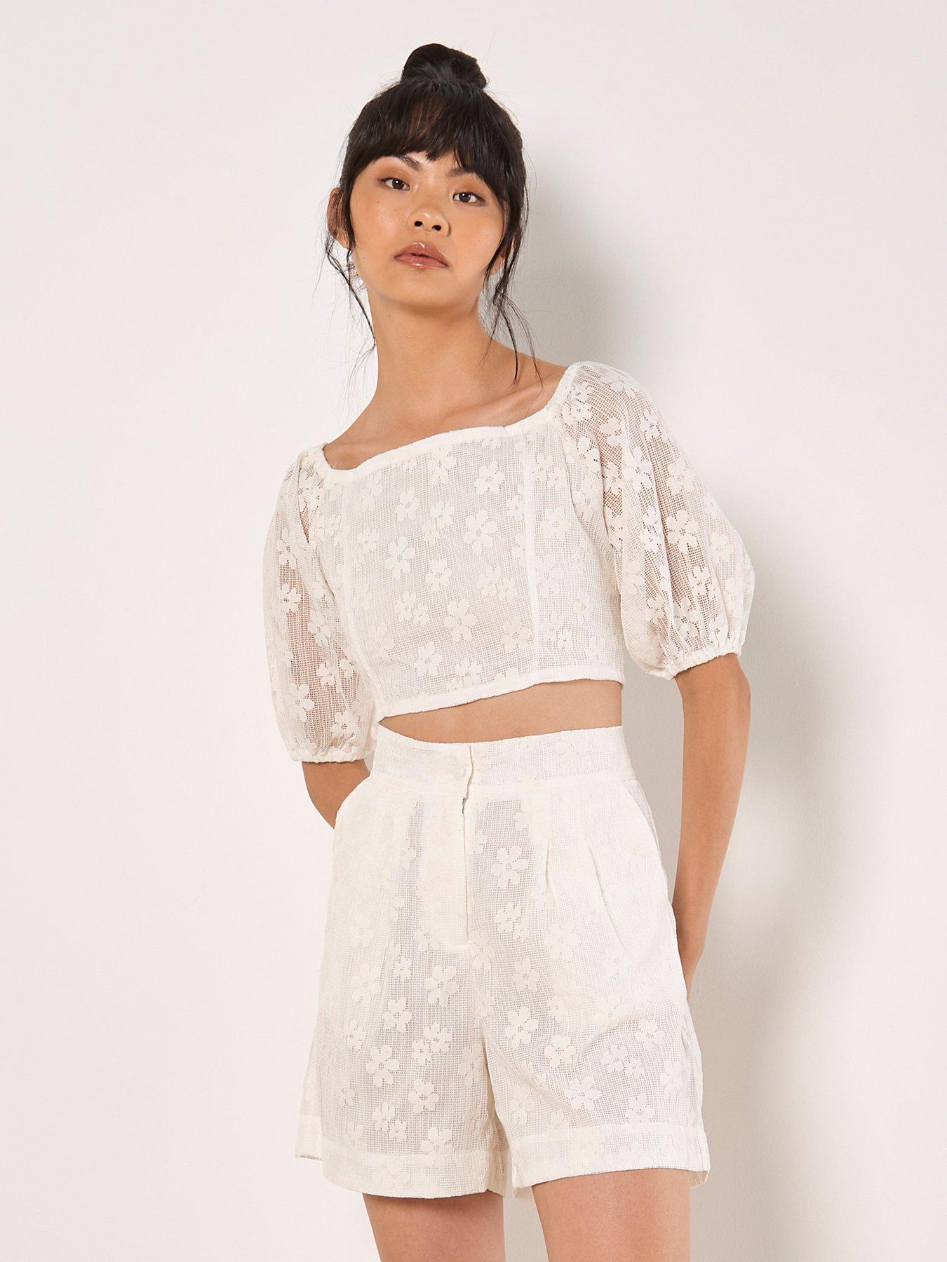 Image of Apricot Daisy Mesh Shorts