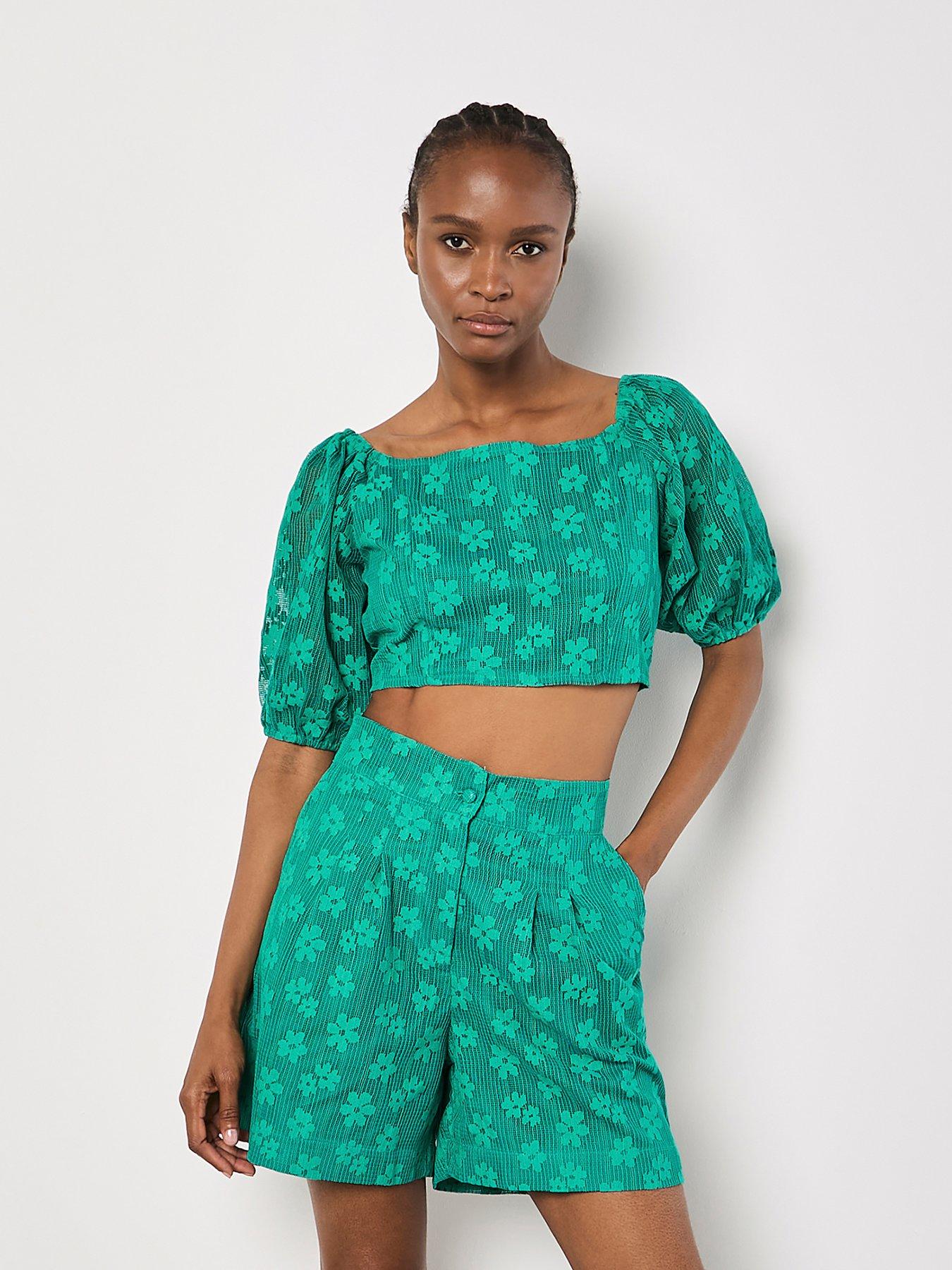 undefined Daisy Mesh Cropped Top
