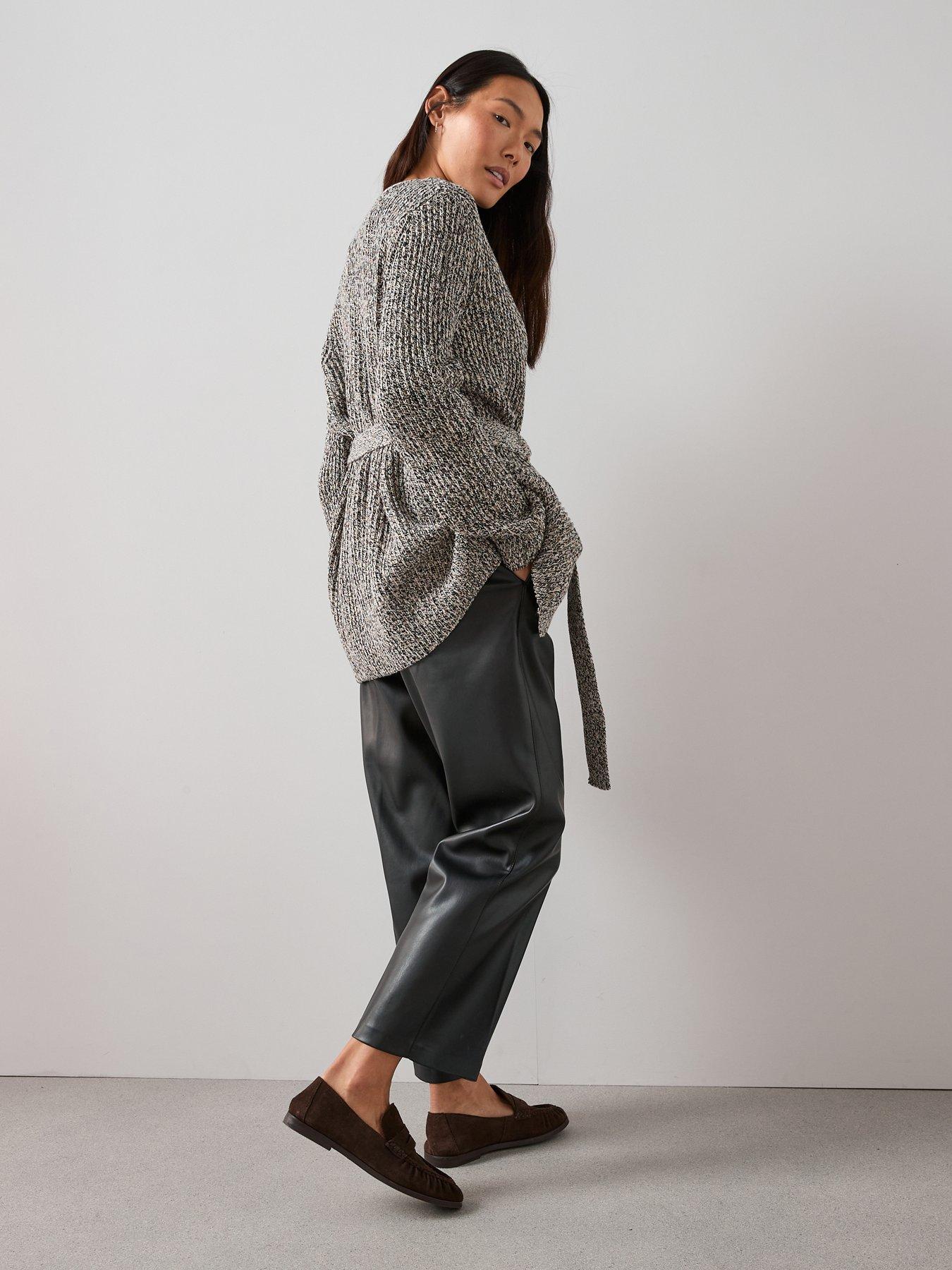 Image 5 of 7 of The Very Collection Cotton Rich V Neck Twist Yarn Wrap Cardigan
