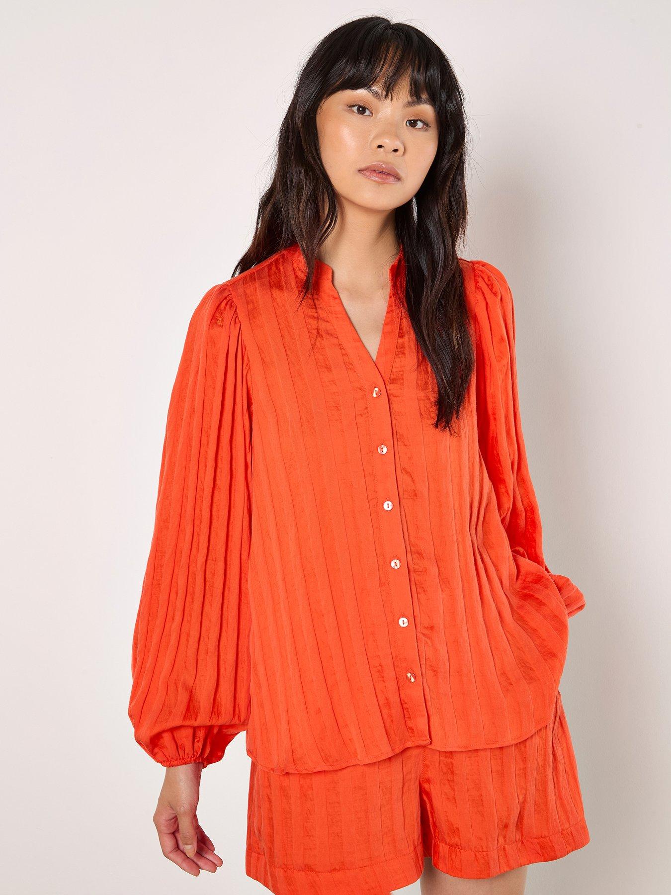 undefined Grandad Collar Self Stripe Shirt