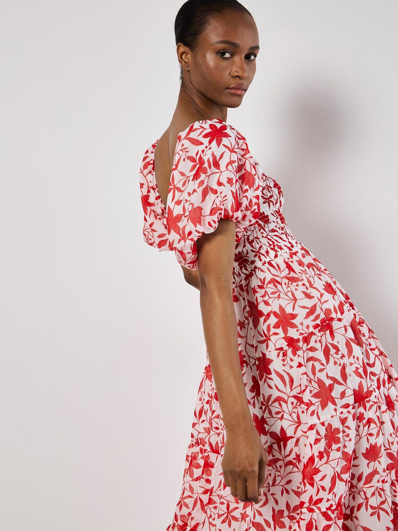 Image 3 of 5 of Apricot Silhouette Starflower Midi Dress