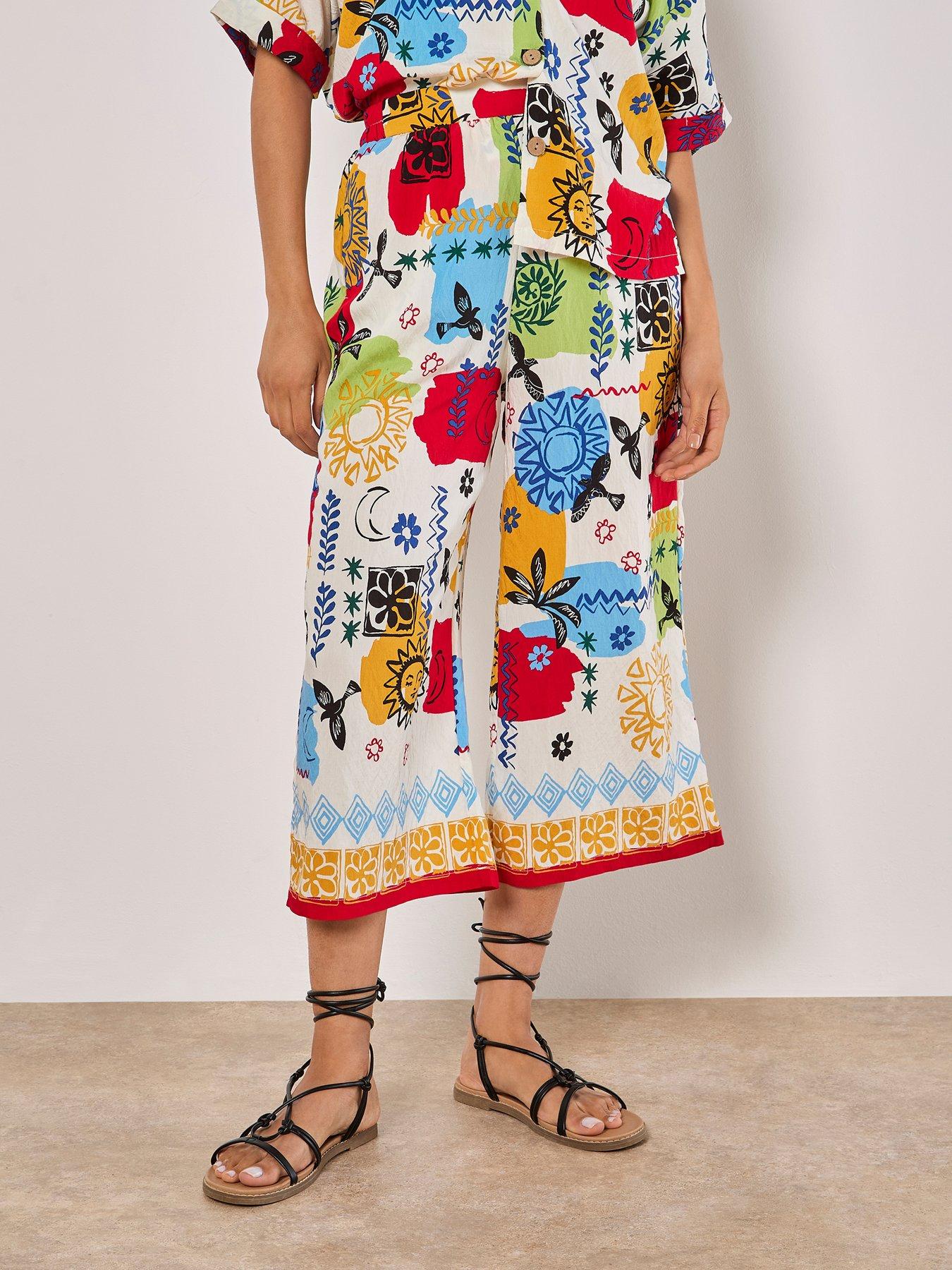 Image 5 of 5 of Apricot Sun &amp; Colour Print Culotte