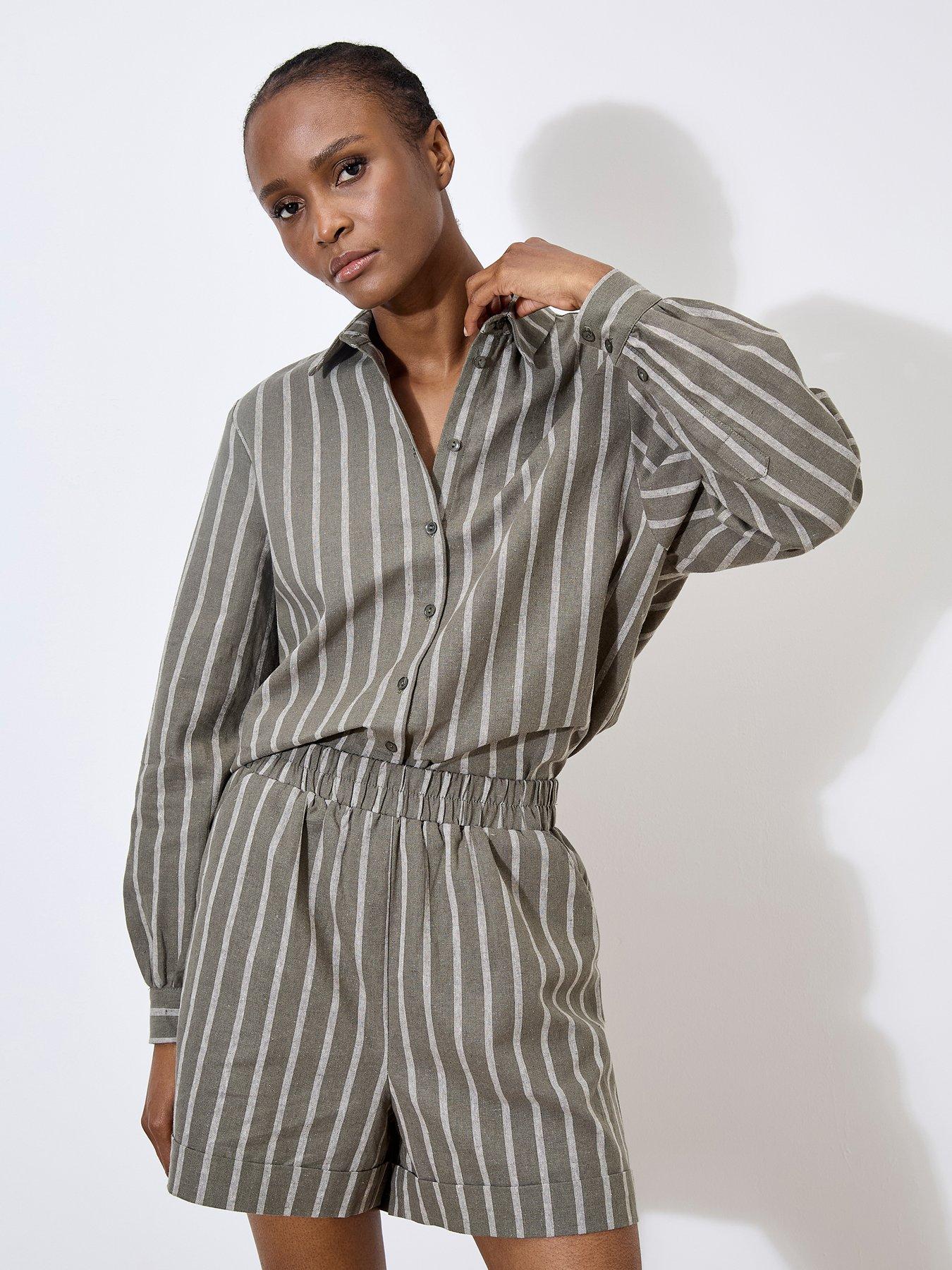 undefined Striped Linen Mix Shirt