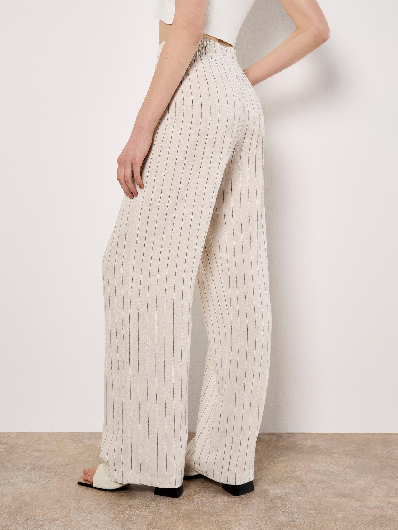Image 2 of 6 of Apricot Soft Pinstripe Trouser - Cream
