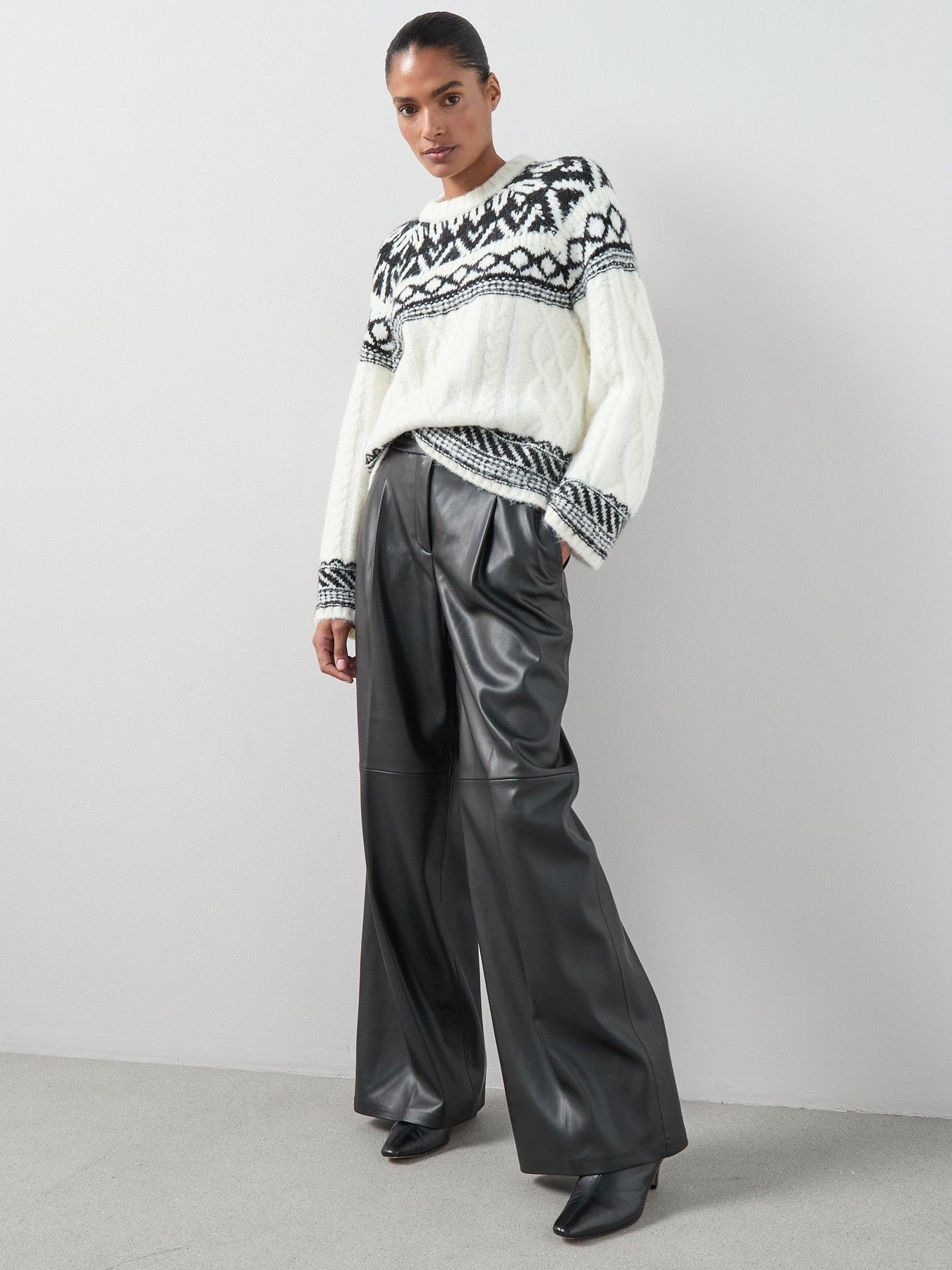 Image 3 of 6 of The Very Collection Crew Neck Fairisle Jumper With Wool - Mono