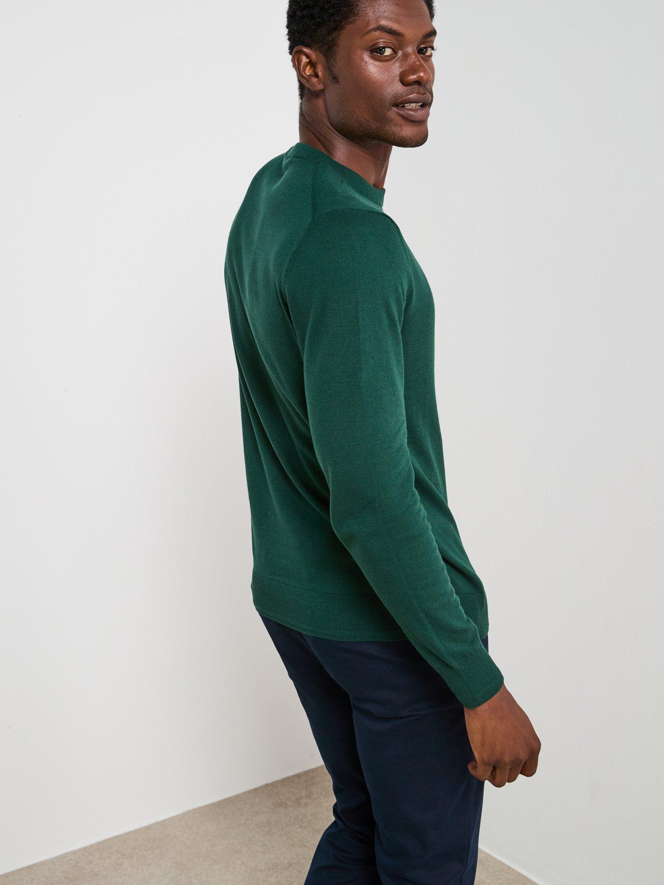 Image 2 of 6 of The Very Collection Cotton Rich Crew Neck Jumper - Green