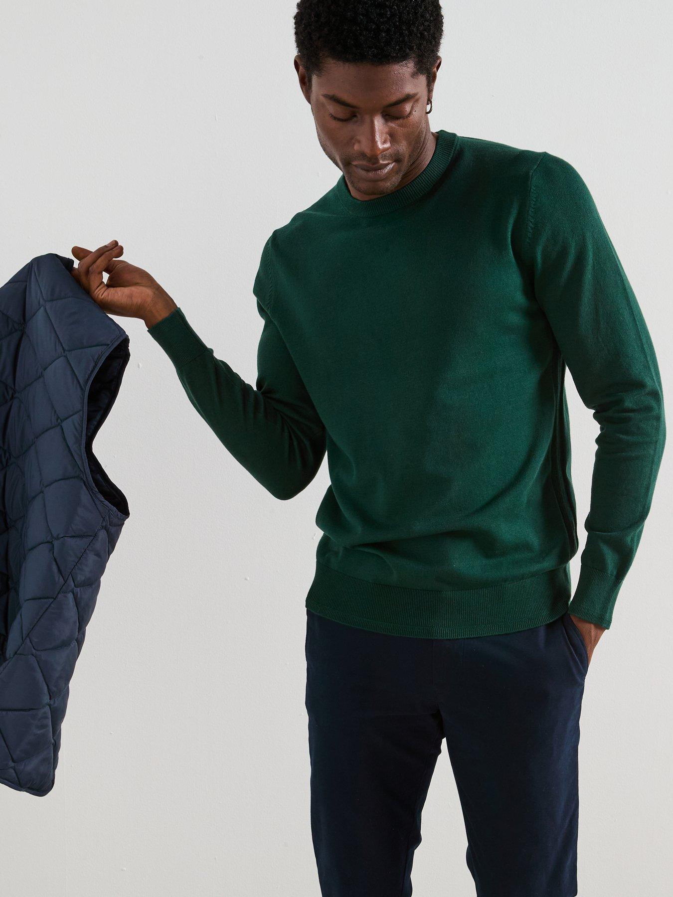 Image 5 of 6 of The Very Collection Cotton Rich Crew Neck Jumper - Green