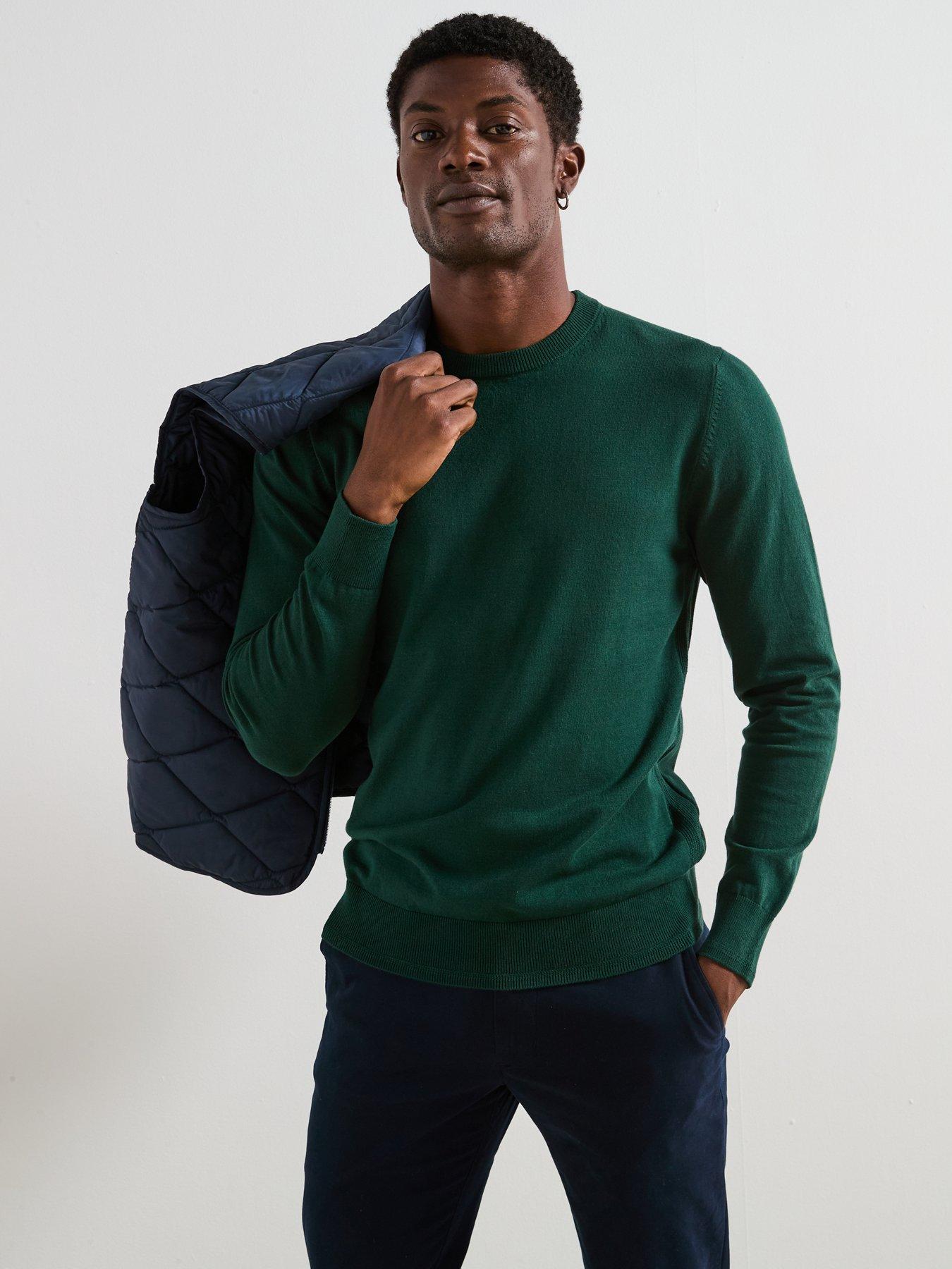 Image 6 of 6 of The Very Collection Cotton Rich Crew Neck Jumper - Green