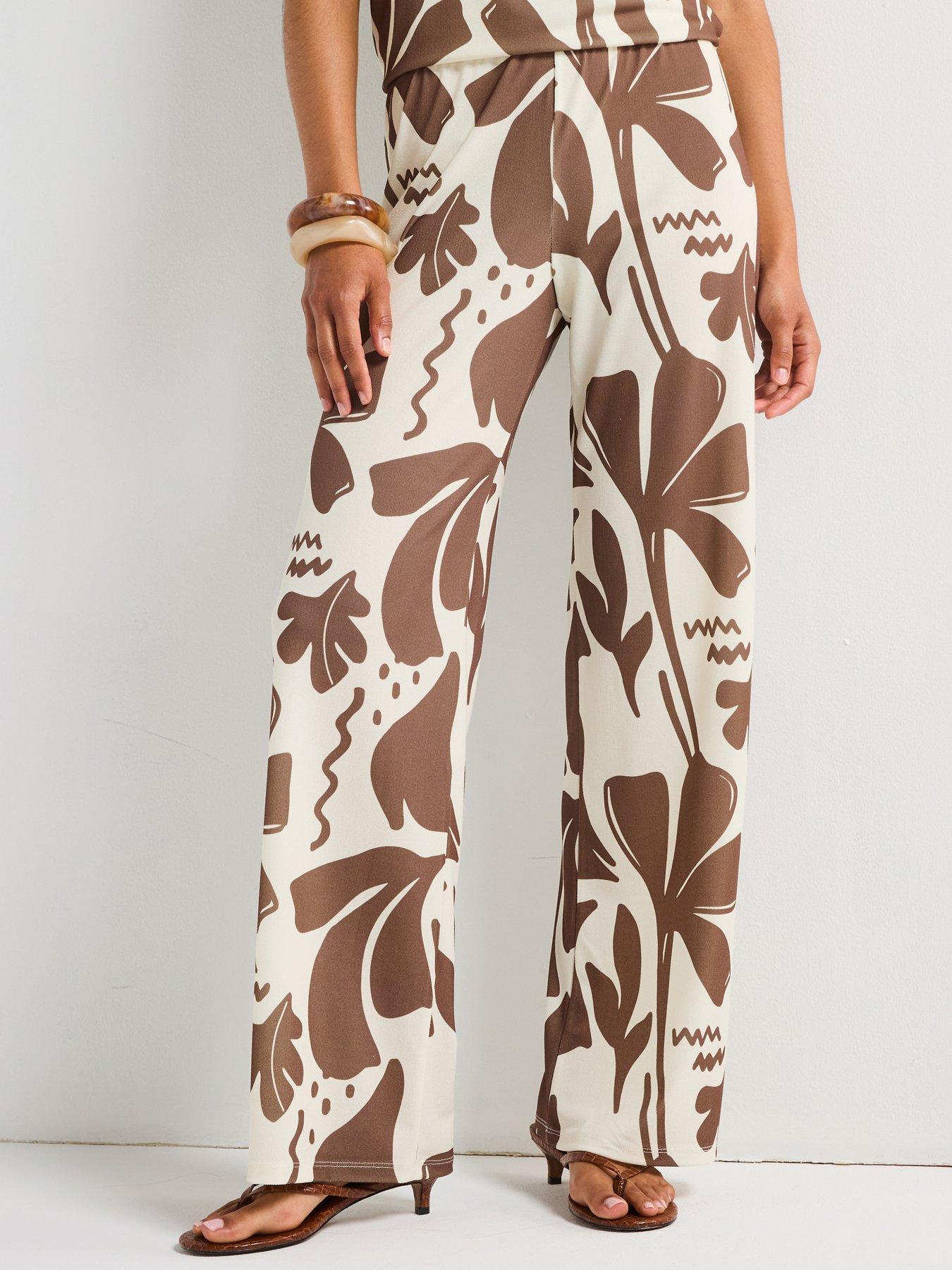 undefined Wide Leg Trouser Co-Ord - Print