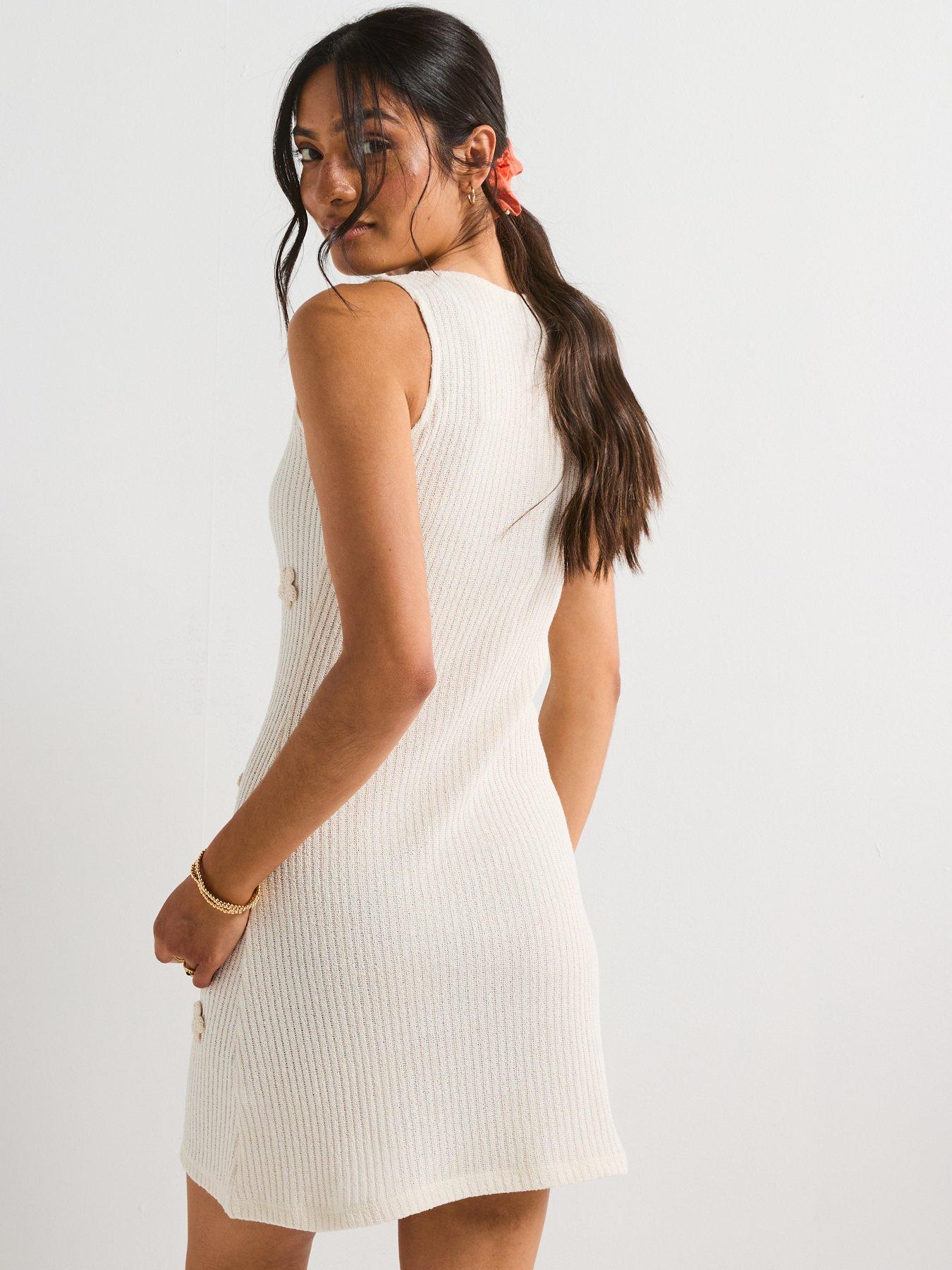 Basic V Dress Cream main image 1