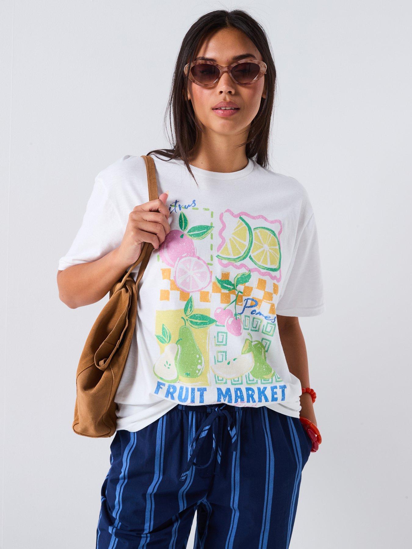 undefined Fruit Market Oversized T-Shirt - White