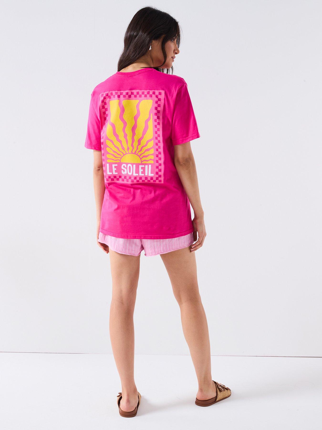 undefined Sun Oversized Graphic T-Shirt - Pink
