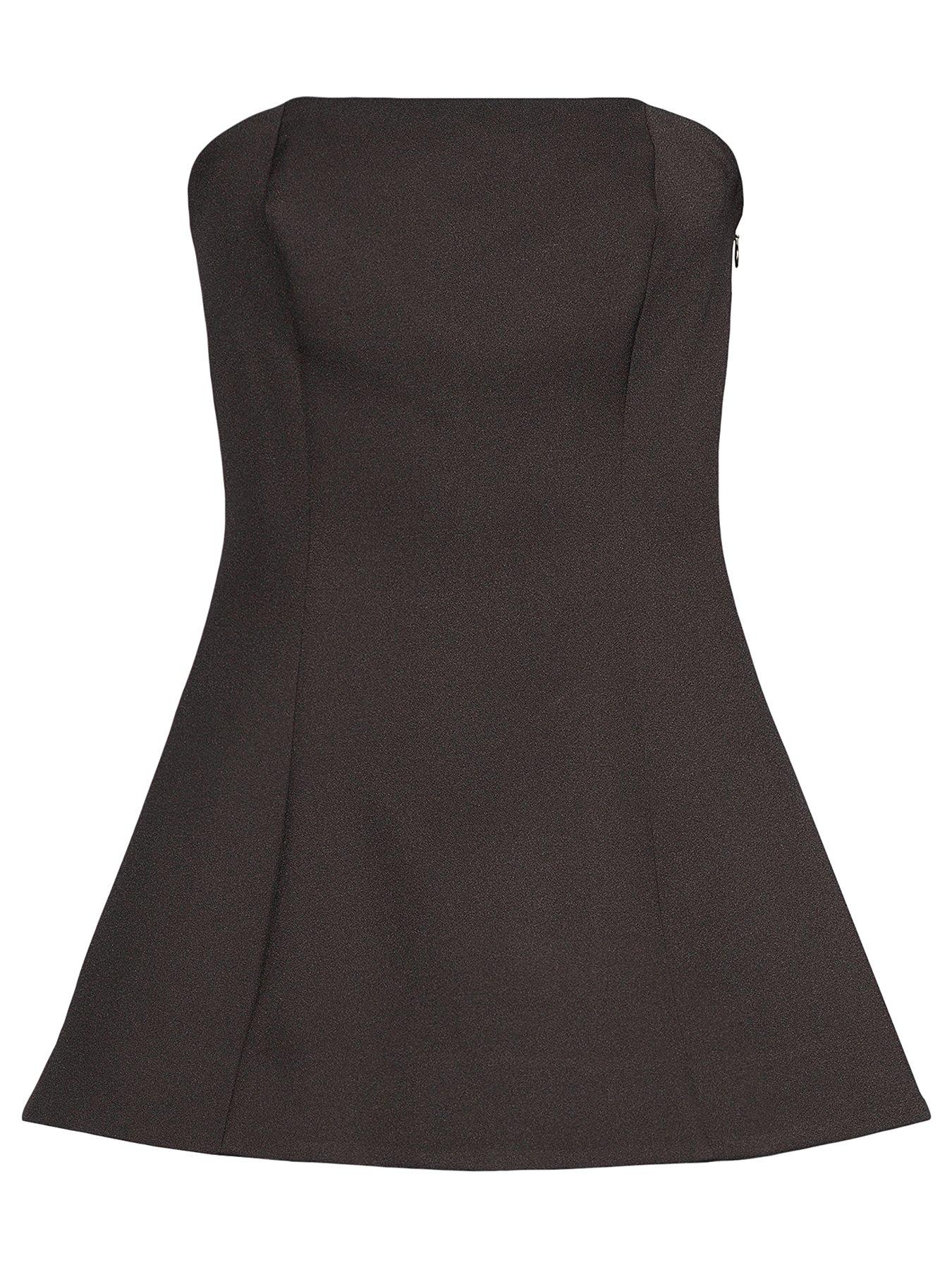 Image 4 of 4 of Michelle Keegan Longline Peplum Bandeau Top - Black