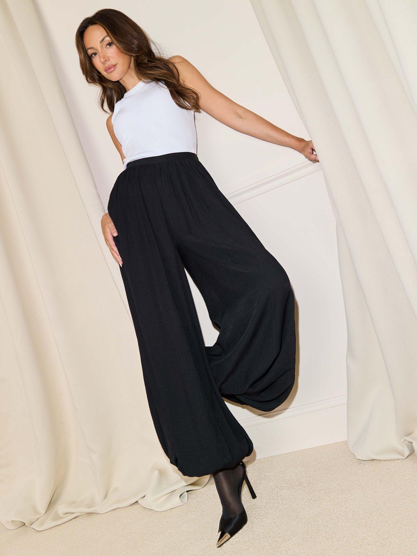 Michelle Keegan Soft Balloon Trousers - Black