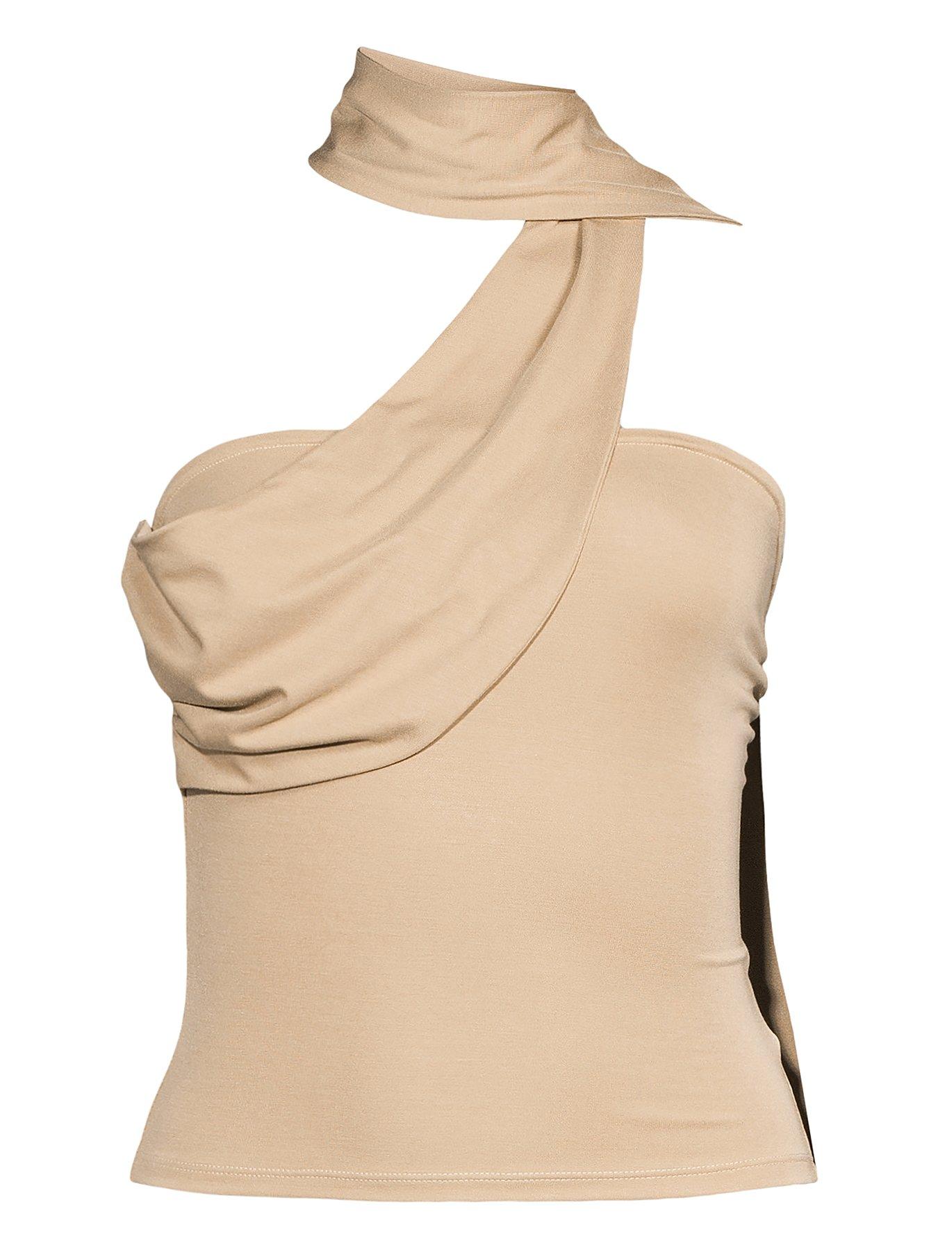 Michelle Keegan Scarf Drape Top Brown Very